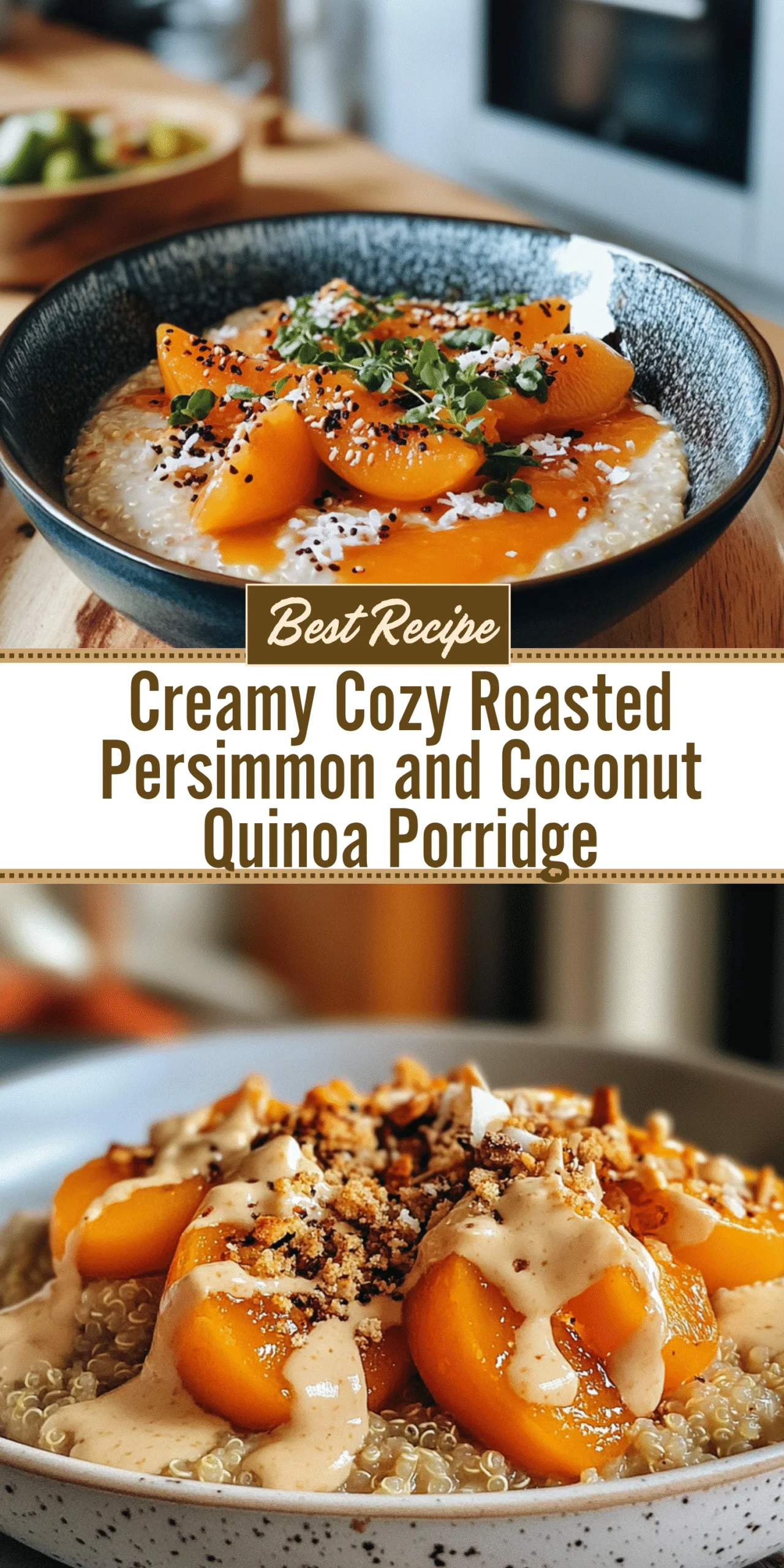 Creamy Cozy Roasted Persimmon and Coconut Quinoa Porridge