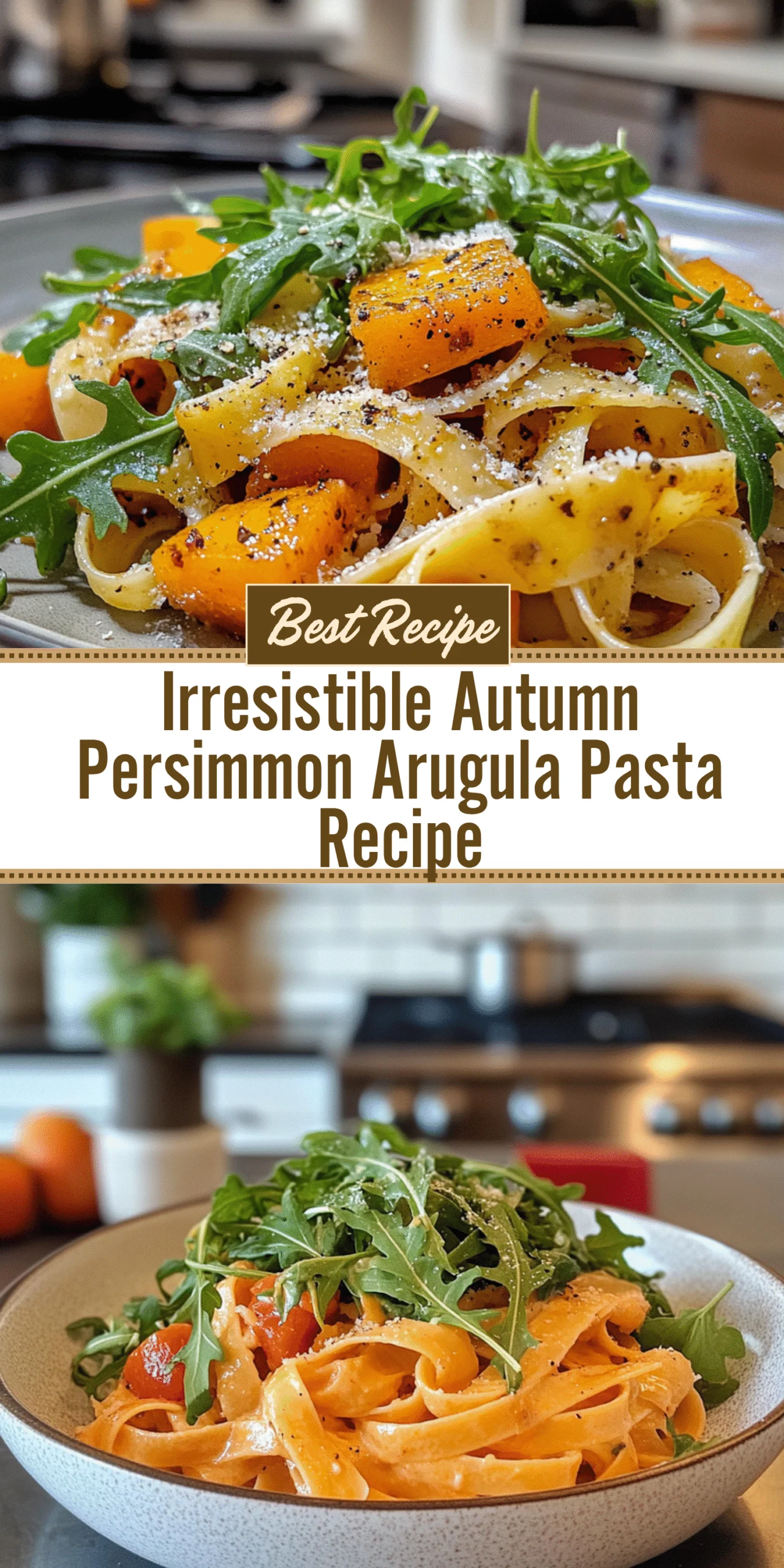 Irresistible Autumn Persimmon Arugula Pasta Recipe