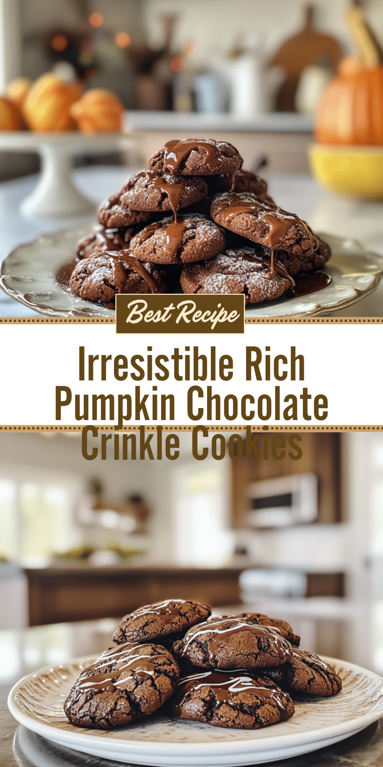 Irresistible Rich Pumpkin Chocolate Crinkle Cookies
