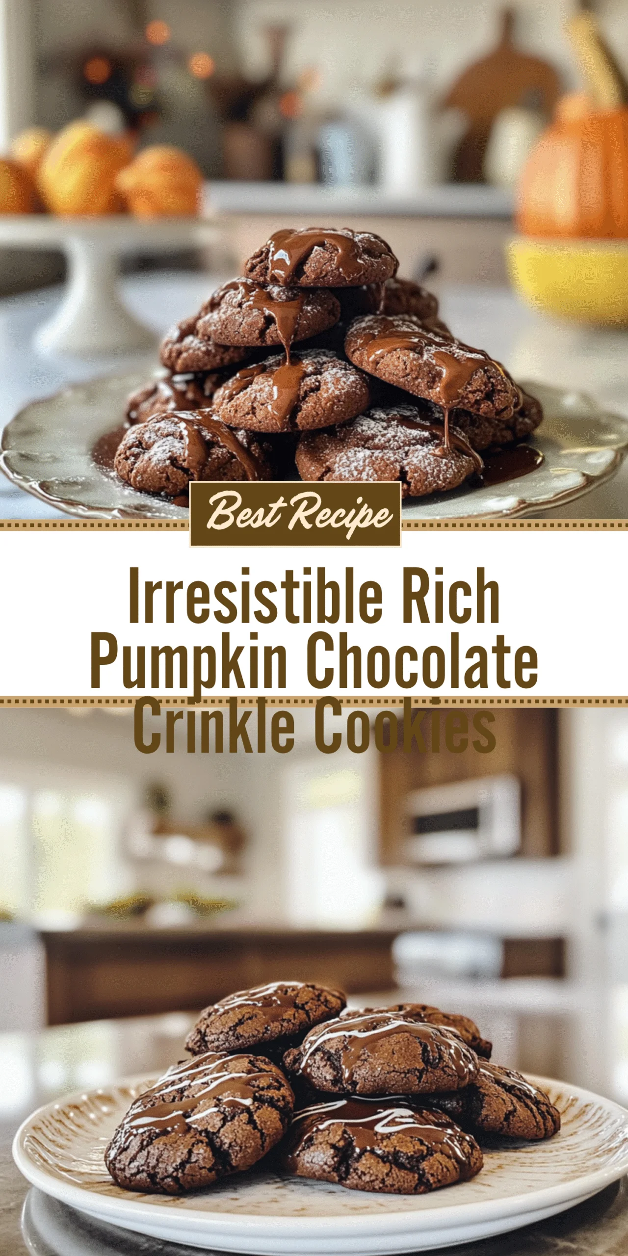 Irresistible Rich Pumpkin Chocolate Crinkle Cookies