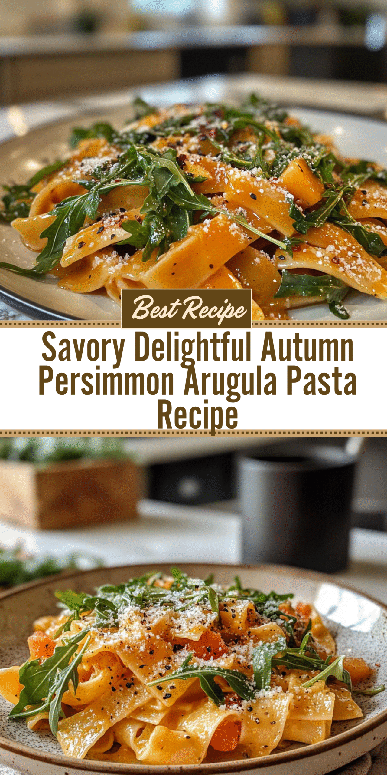 Savory Delightful Autumn Persimmon Arugula Pasta Recipe