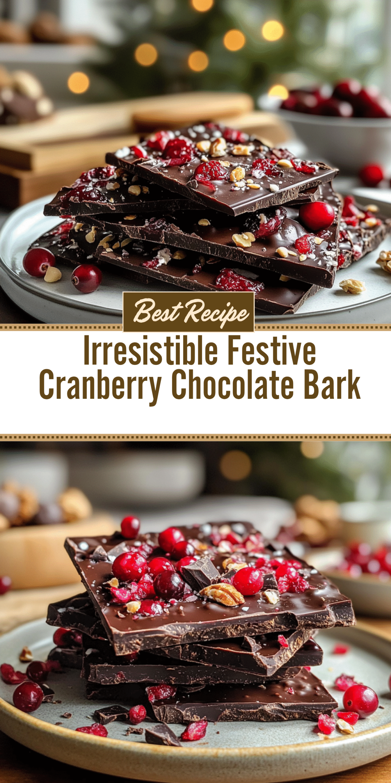 Irresistible Festive Cranberry Chocolate Bark