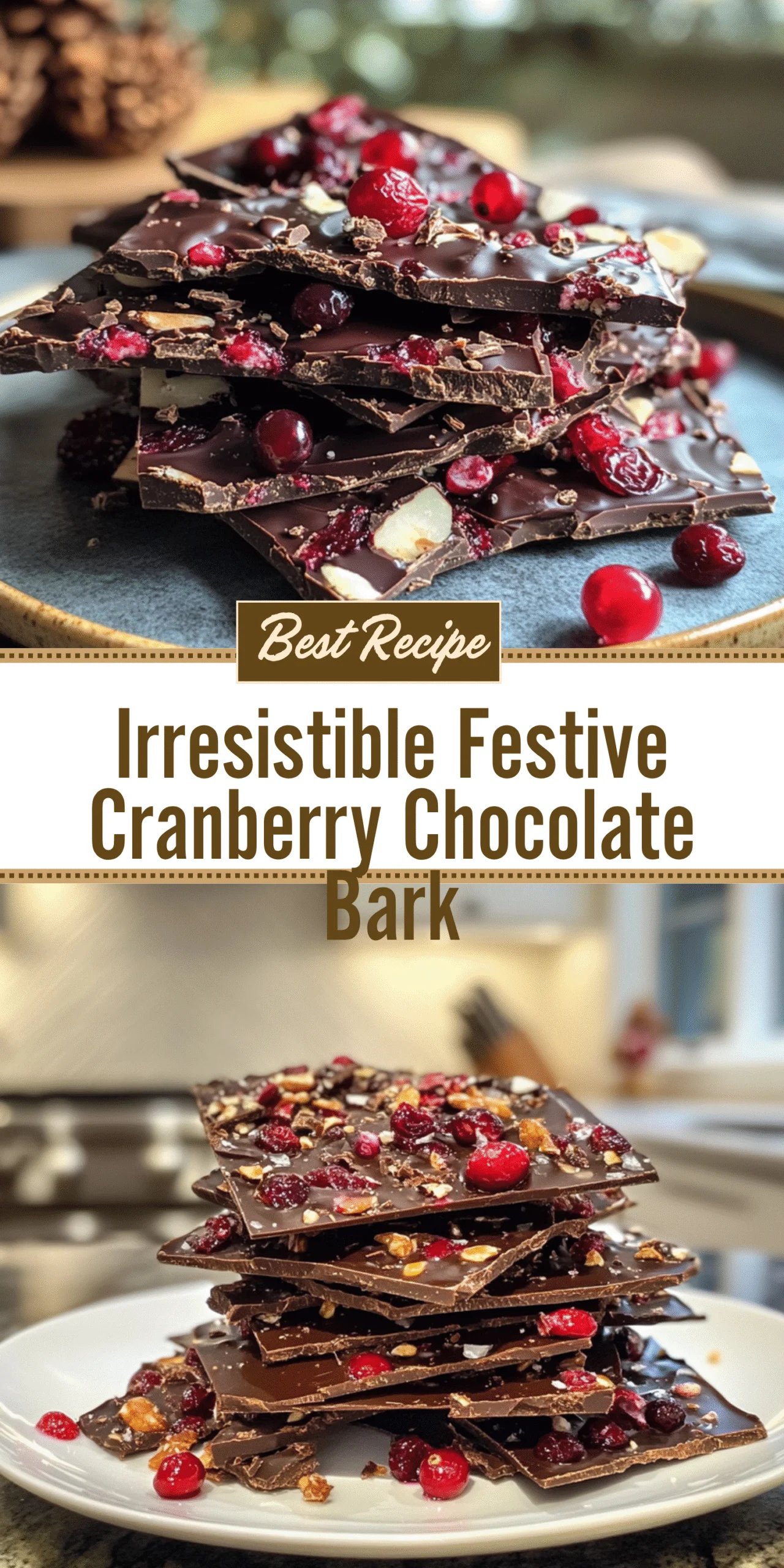 Irresistible Festive Cranberry Chocolate Bark