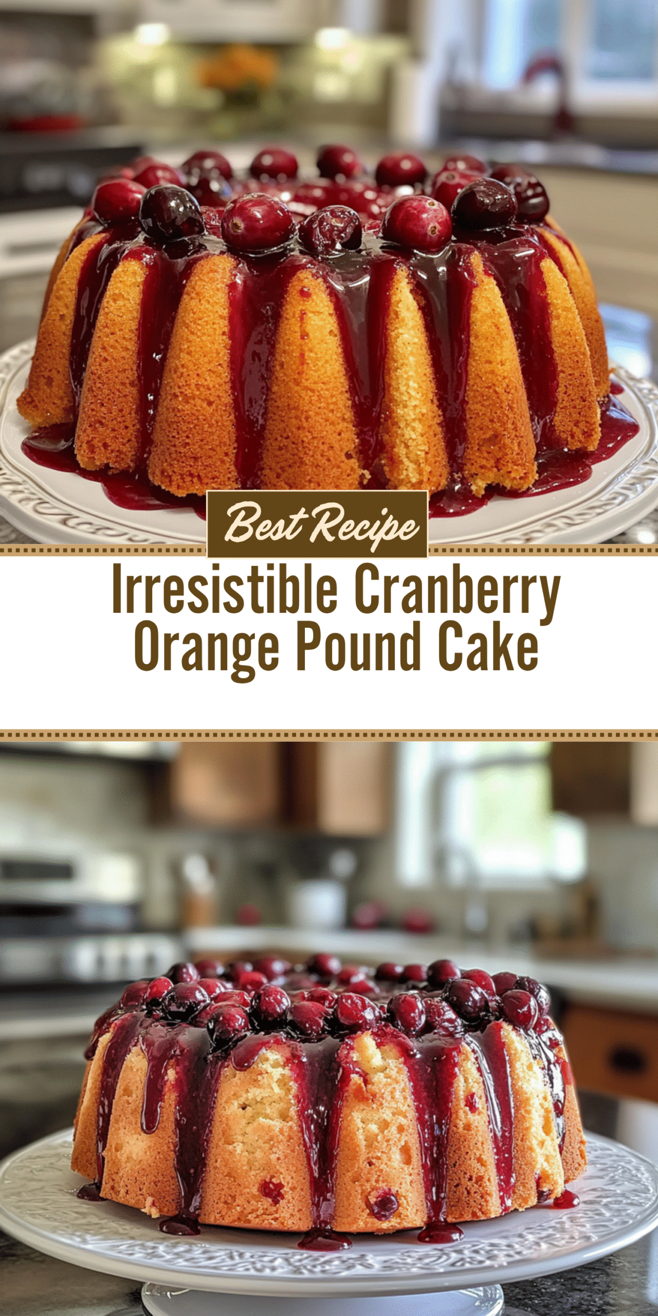 Irresistible Cranberry Orange Pound Cake