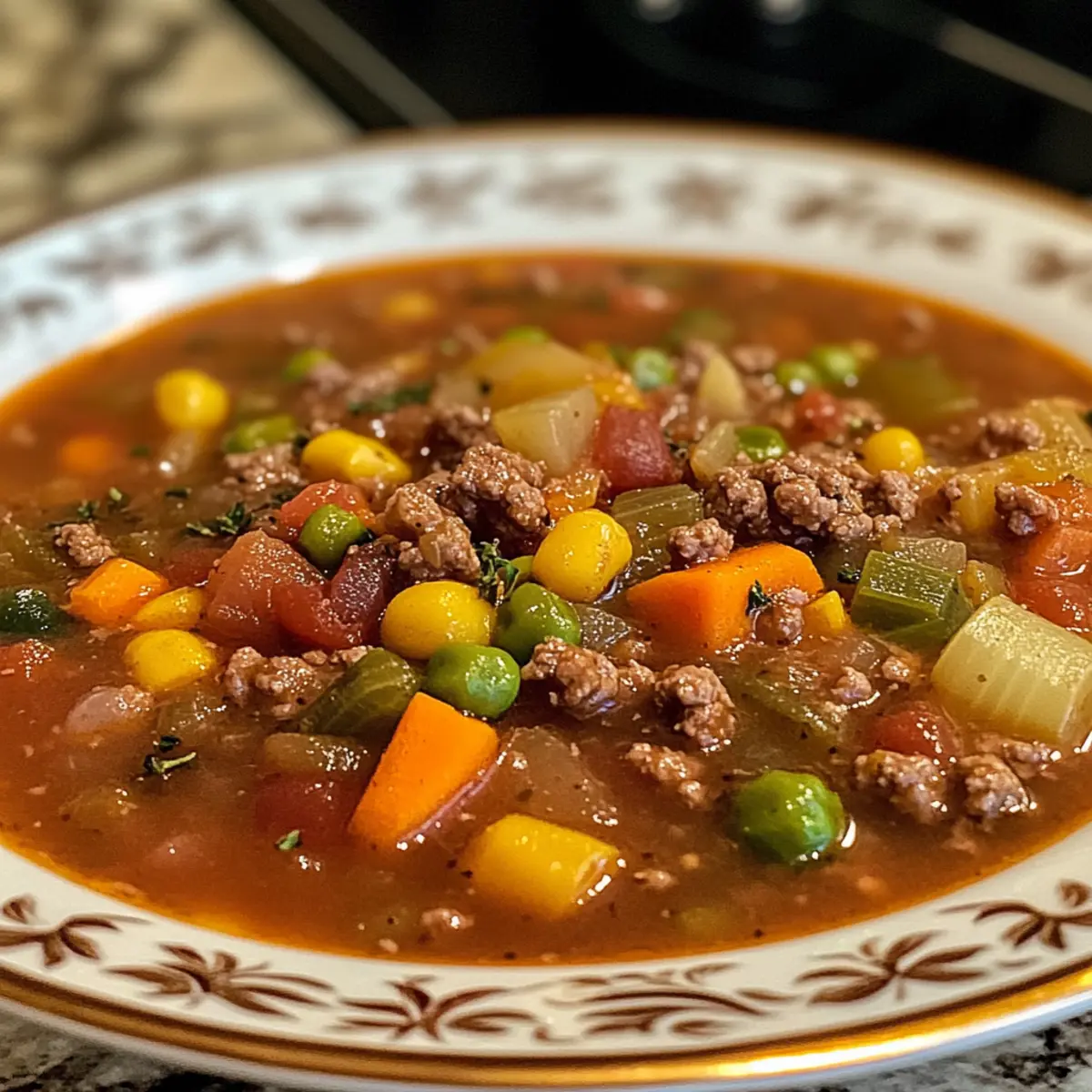 Comforting Hearty Ground Beef Vegetable Soup Recipe for Cozy Nights