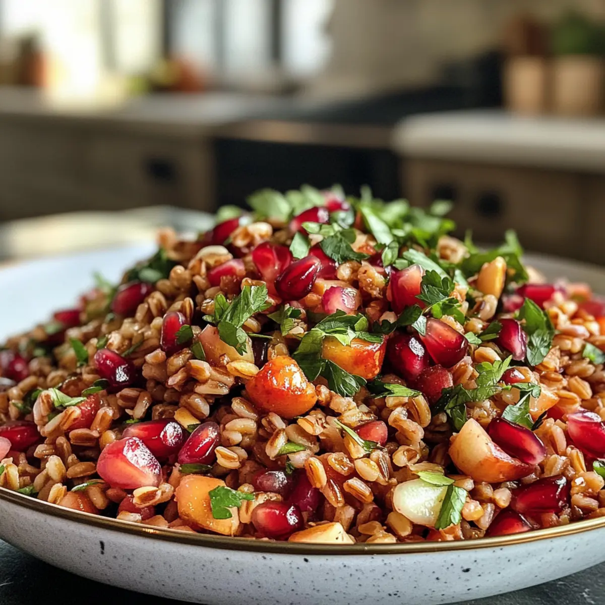 Savory Pomegranate and Farro Salad