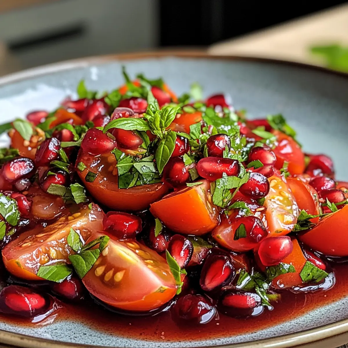 Refreshing Vibrant Pomegranate and Tomato Salad Delight