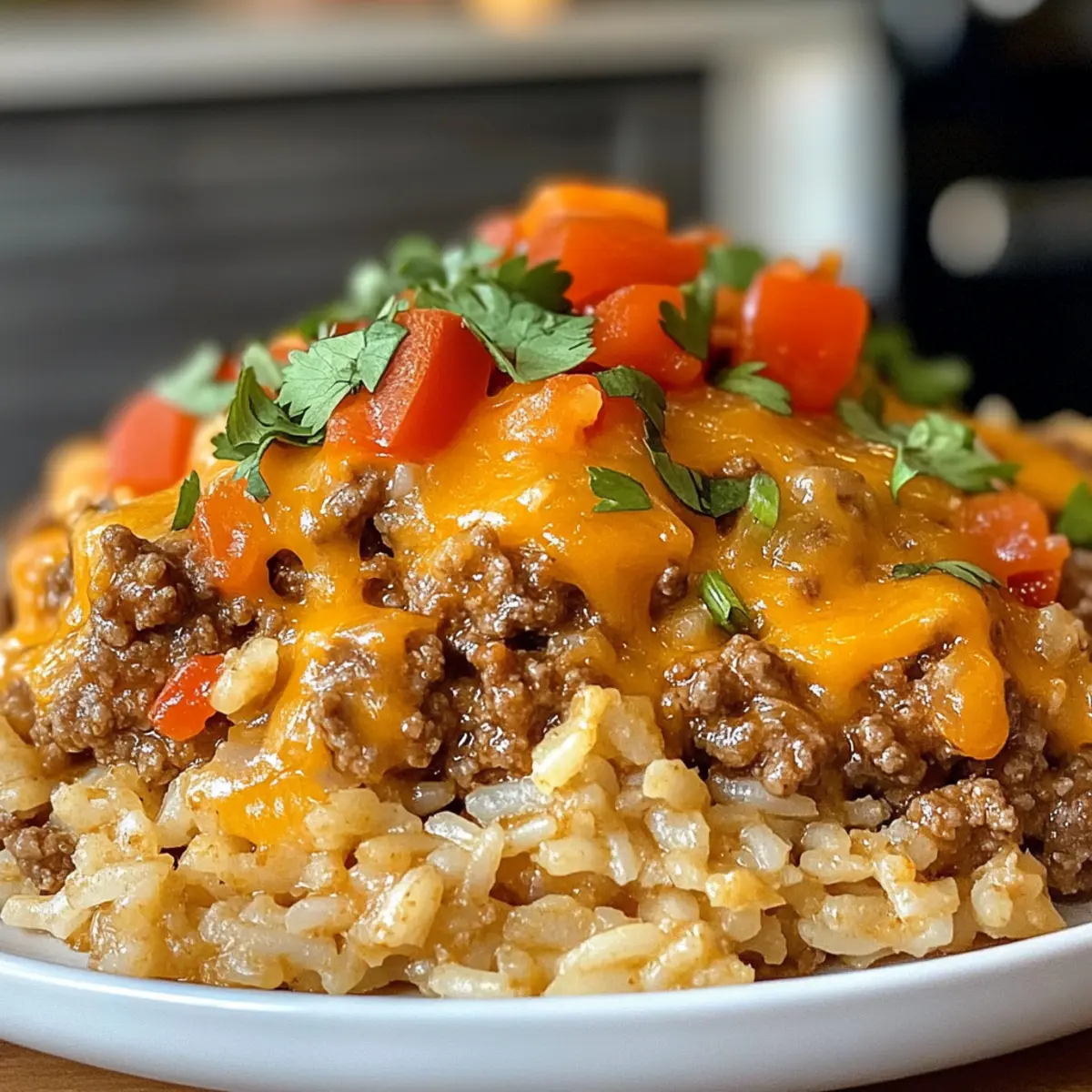 Savory Instant Pot Cheesy Taco Ground Beef and Rice Recipe