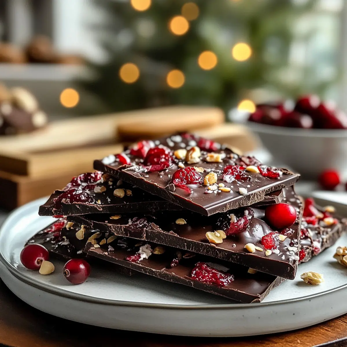 Irresistible Festive Cranberry Chocolate Bark