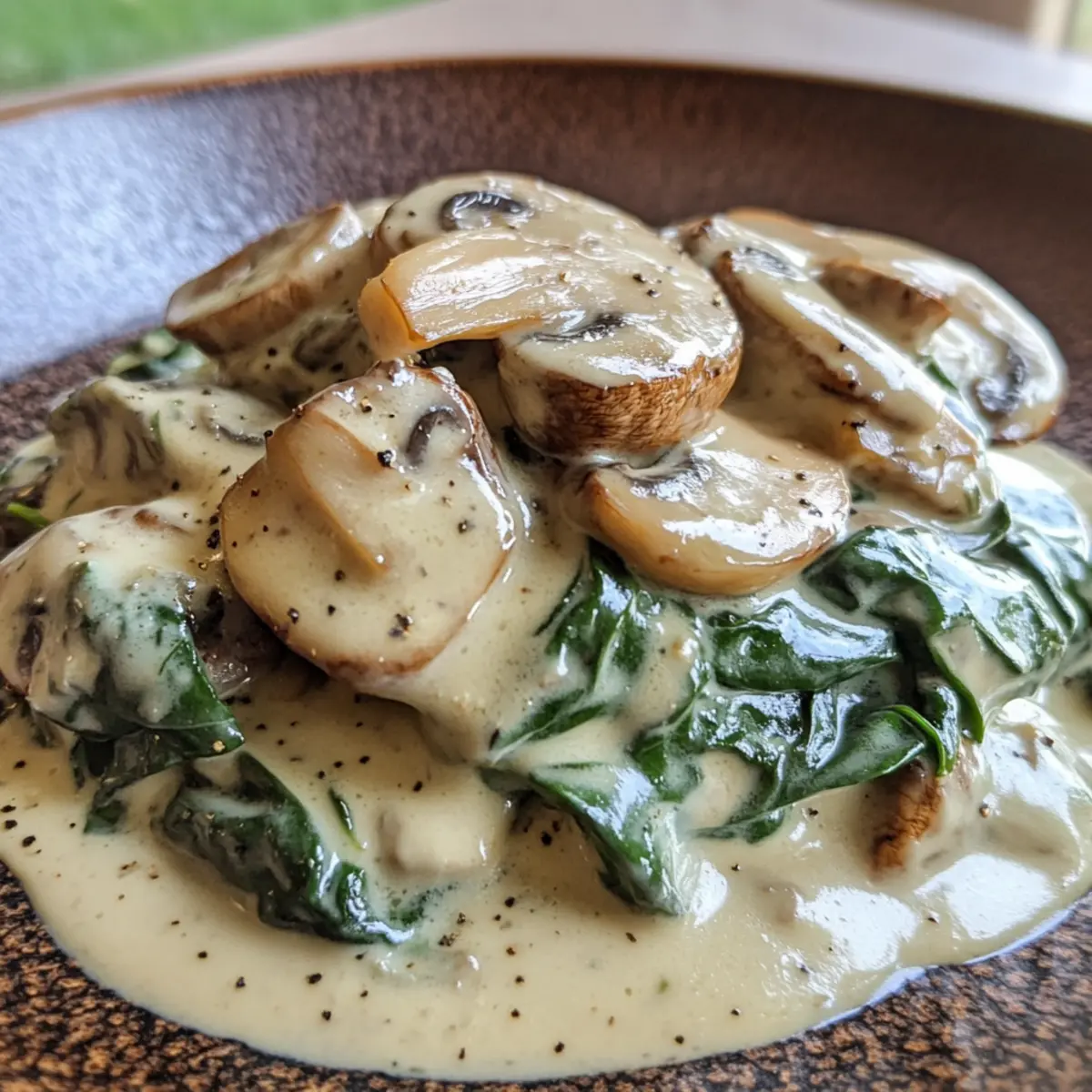 Creamy Delicious Spinach Recipe with Mushrooms & Cream Sauce