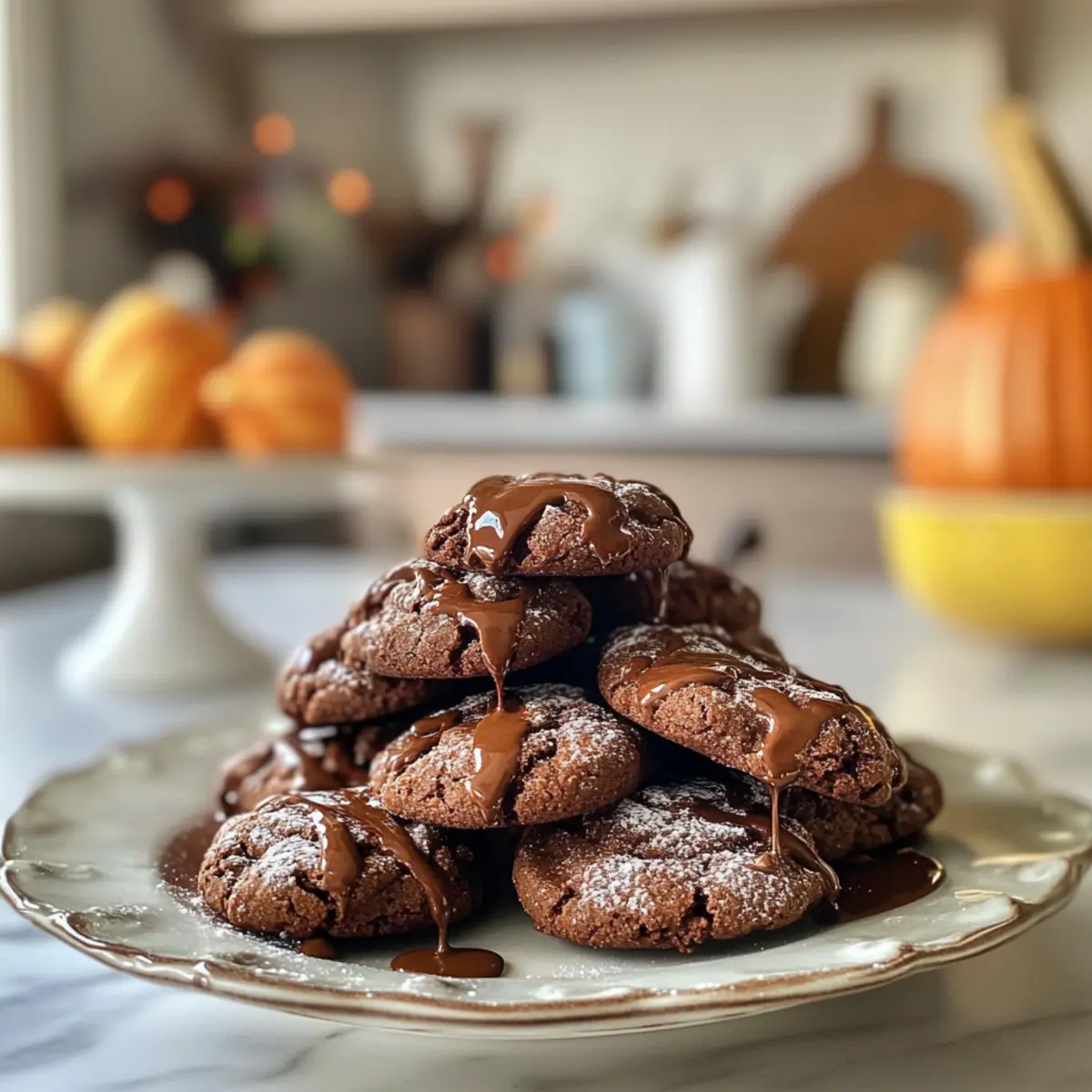 Irresistible Rich Pumpkin Chocolate Crinkle Cookies