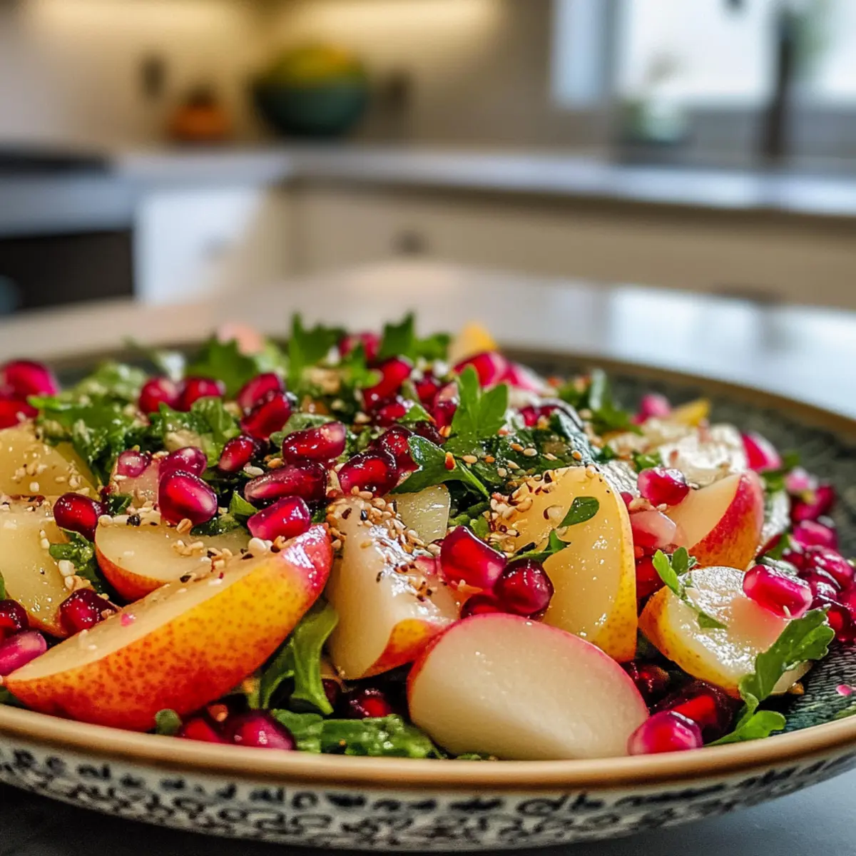 Irresistible Fresh Pomegranate and Pear Salad Recipe Delight