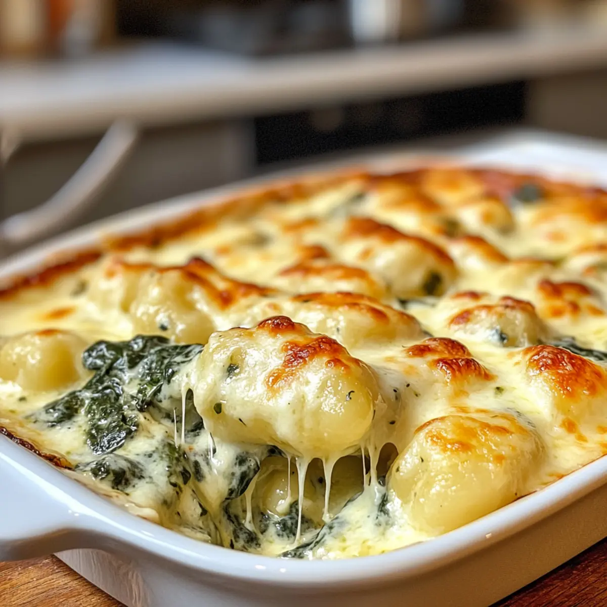 Irresistible Creamy Spinach Recipe for Gnocchi Bake with Mozzarella