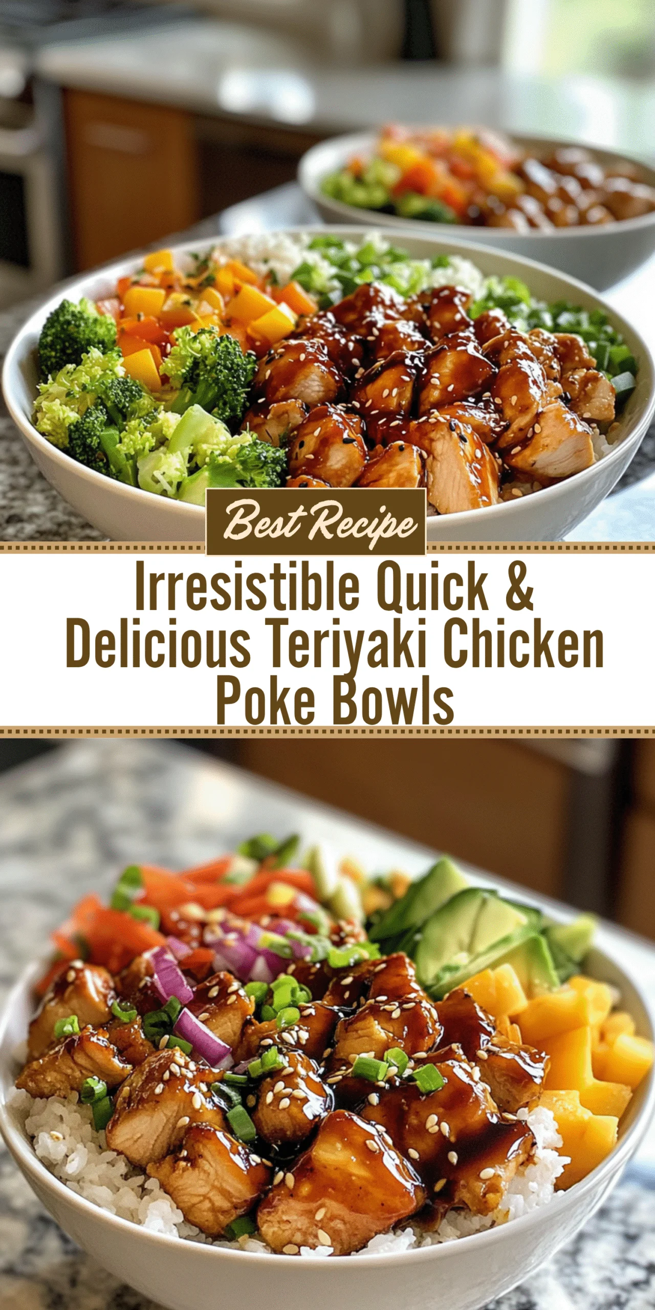 Irresistible Quick & Delicious Teriyaki Chicken Poke Bowls
