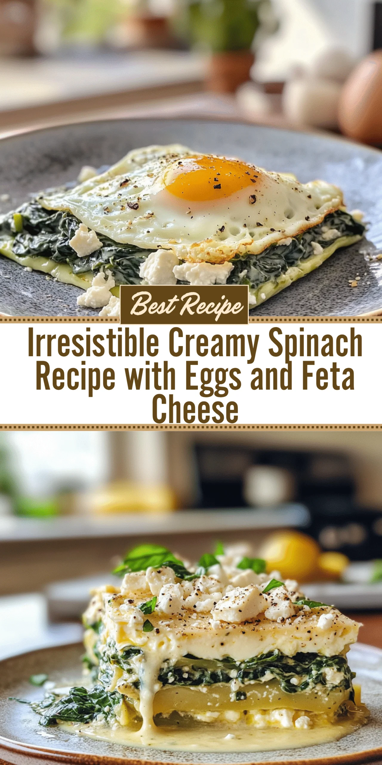 Irresistible Creamy Spinach Recipe with Eggs and Feta Cheese