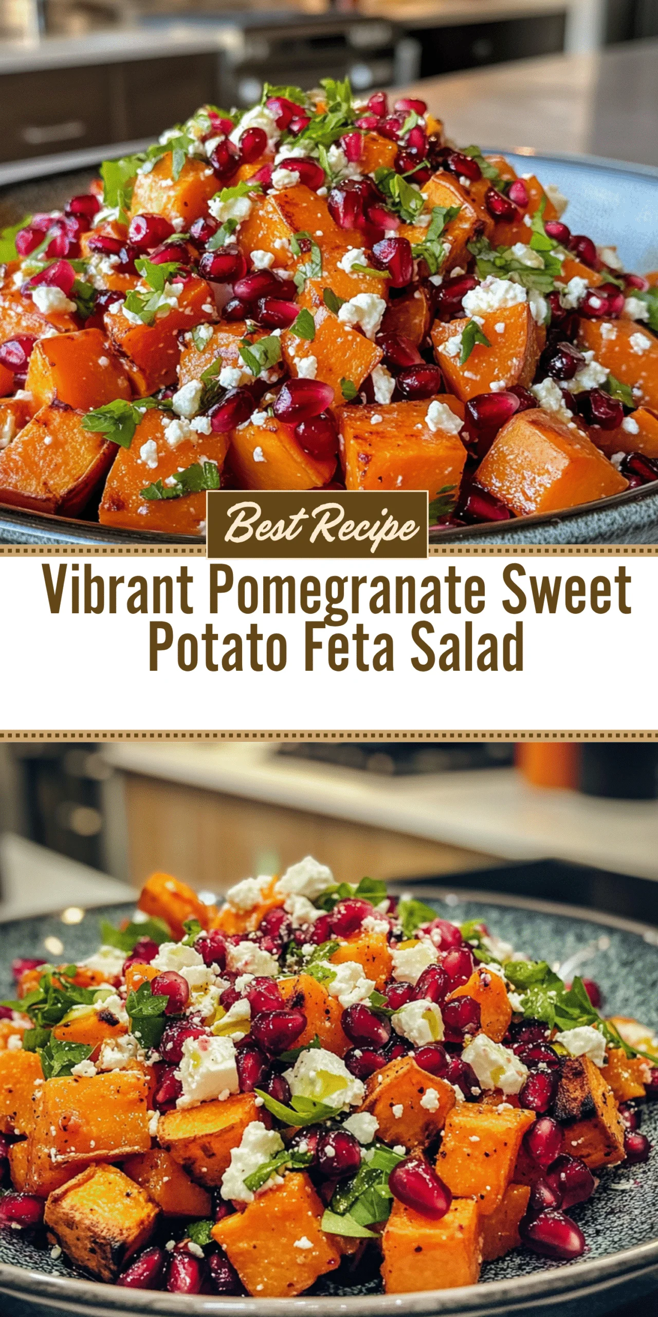 Vibrant Pomegranate Sweet Potato Feta Salad