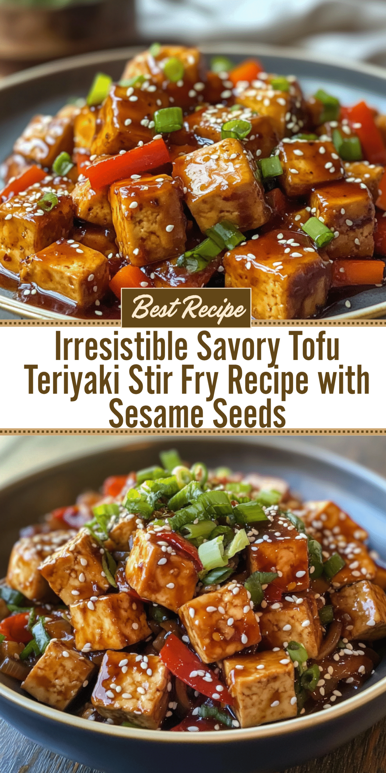 Irresistible Savory Tofu Teriyaki Stir Fry Recipe with Sesame Seeds