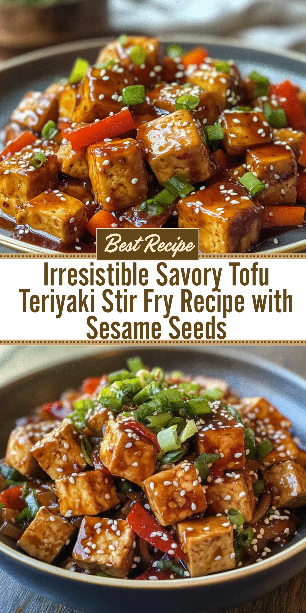 Irresistible Savory Tofu Teriyaki Stir Fry Recipe with Sesame Seeds