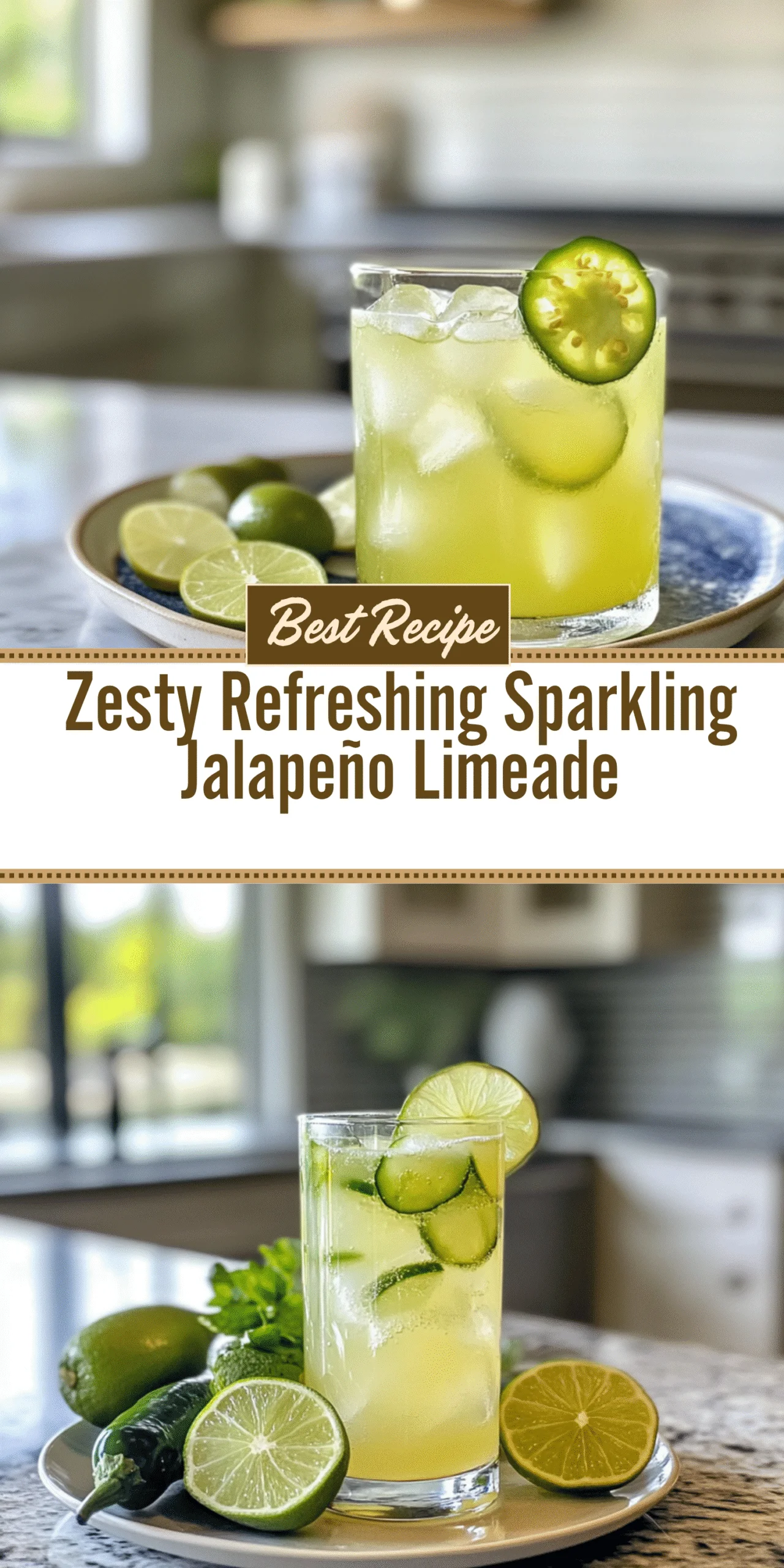 Zesty Refreshing Sparkling Jalapeño Limeade