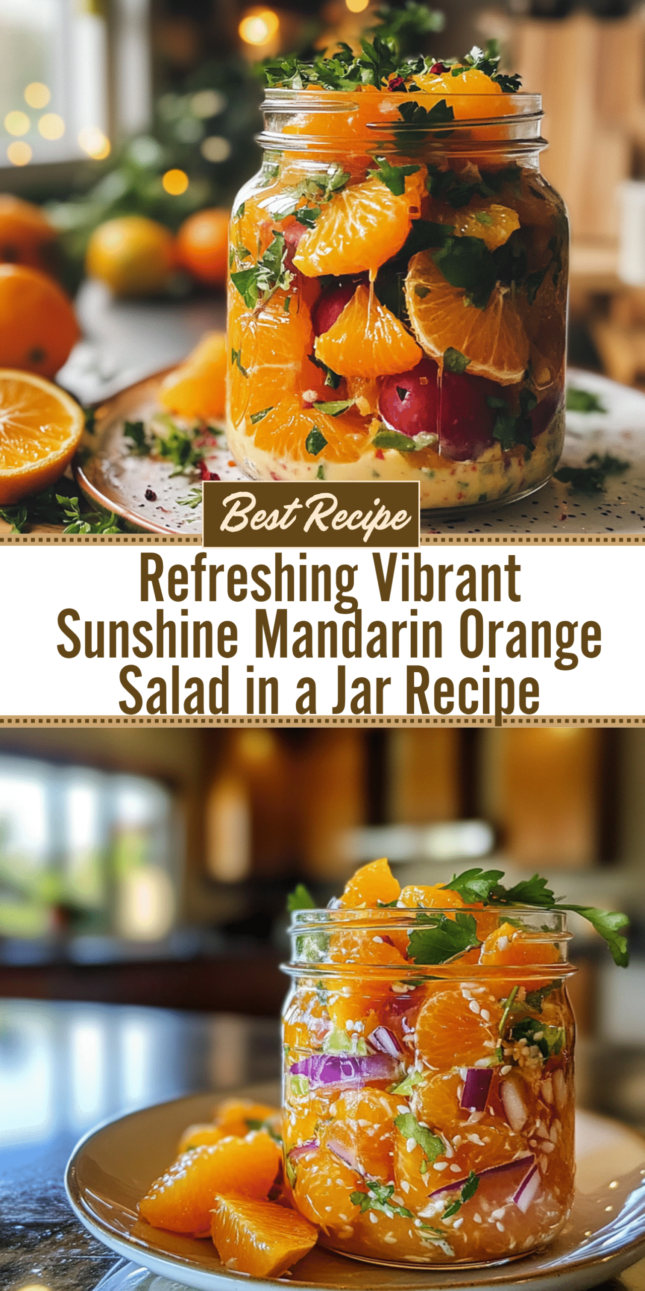 Refreshing Vibrant Sunshine Mandarin Orange Salad in a Jar Recipe