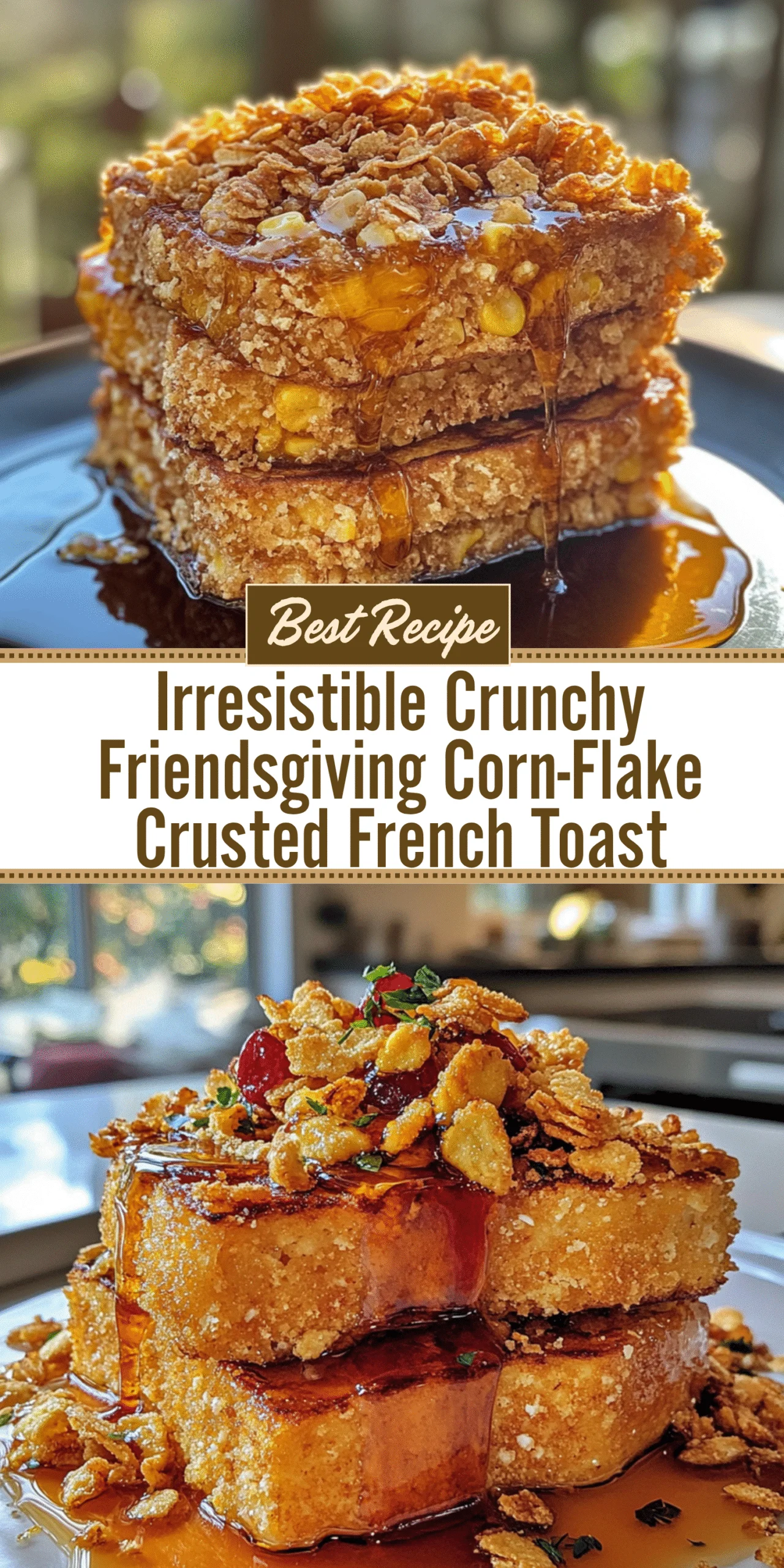 Irresistible Crunchy Friendsgiving Corn-Flake Crusted French Toast