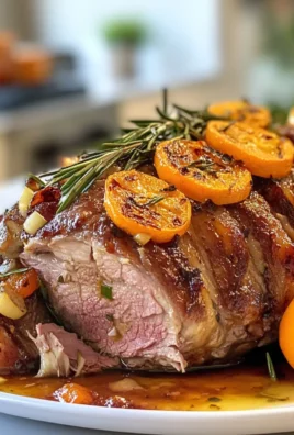 Savory Thanksgiving Tangerine and Garlic Roast Lamb