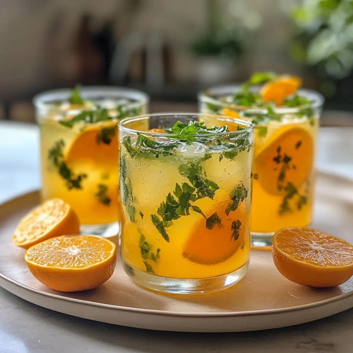 Zesty Refreshing Tangerine Lemonade with Fresh Herbs Recipe