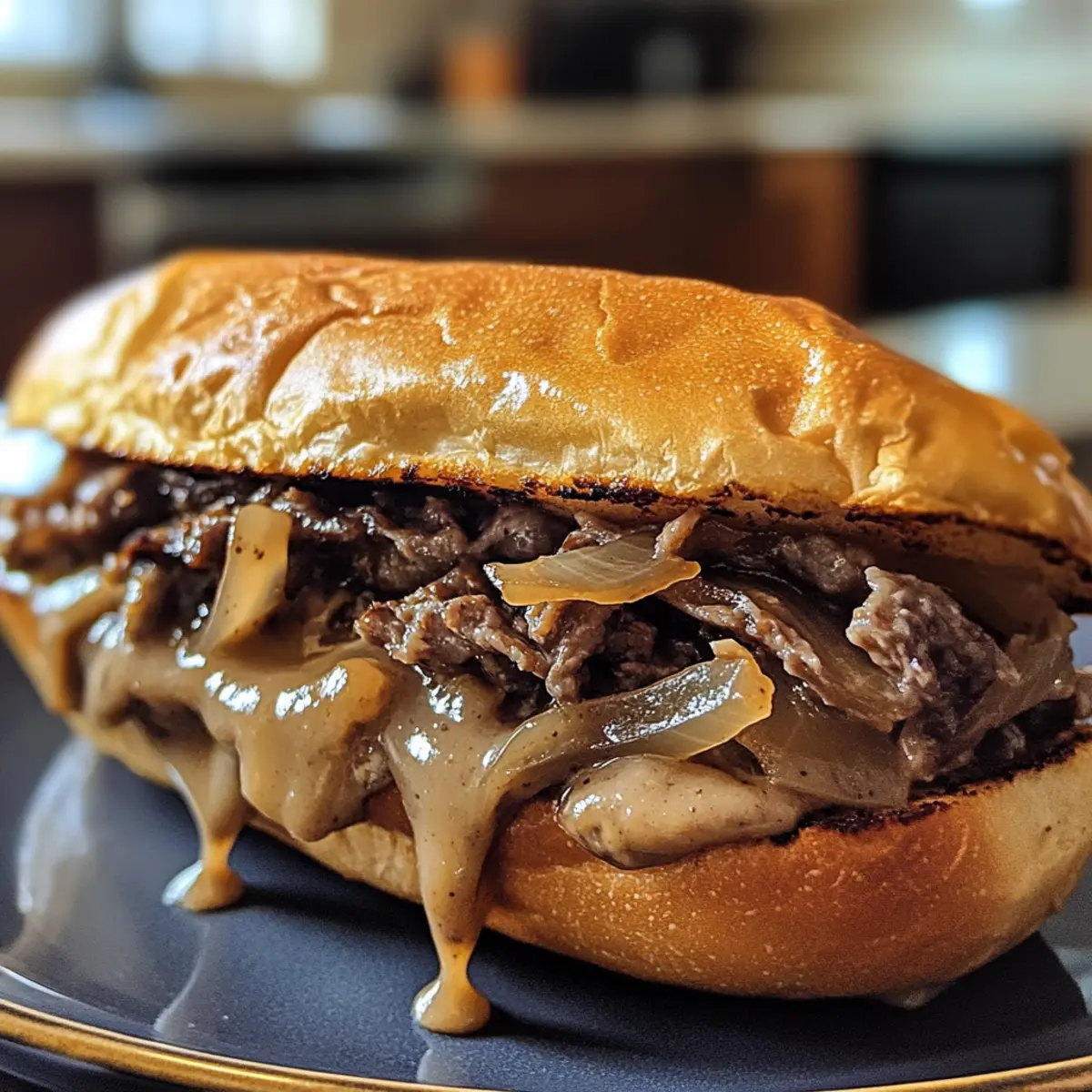 Ultimate Savory French Dip with Caramelized Onions & Garlic Aioli