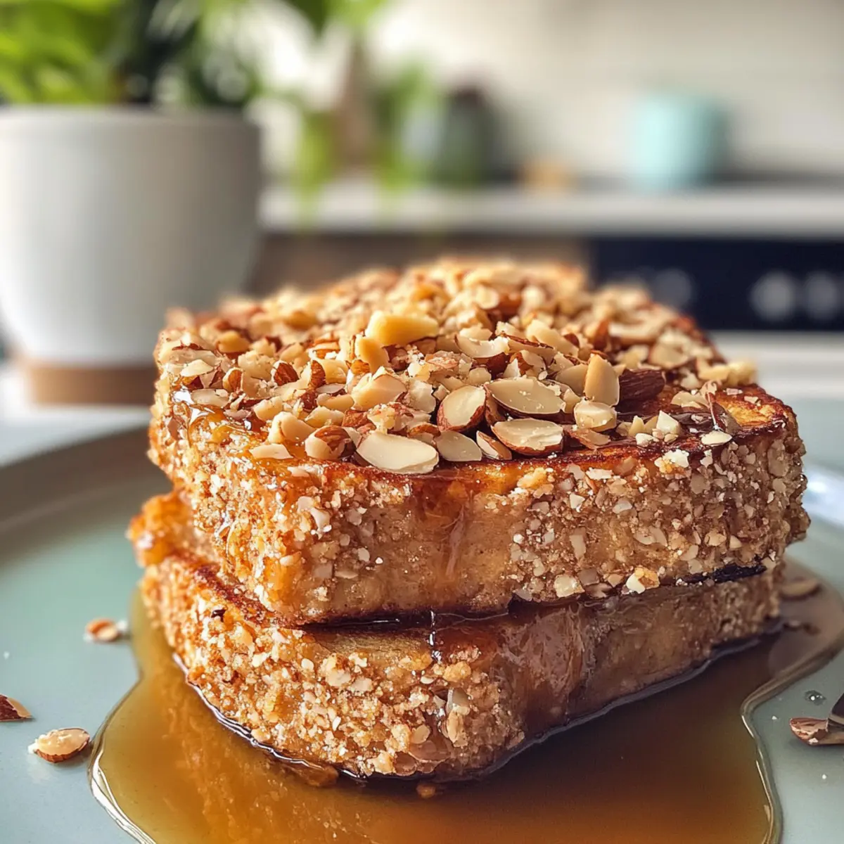 Irresistible Crunchy Almond Crusted Vegan French Toast Recipe