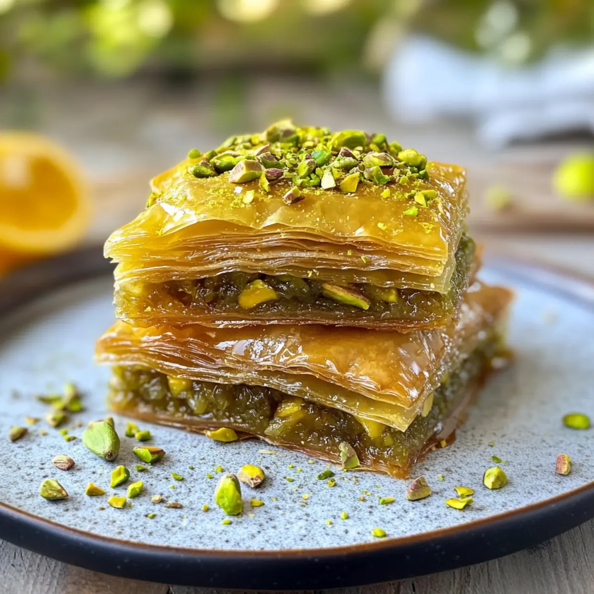 Irresistible Zesty Citrus and Cardamom Baklava with Pistachios Delight