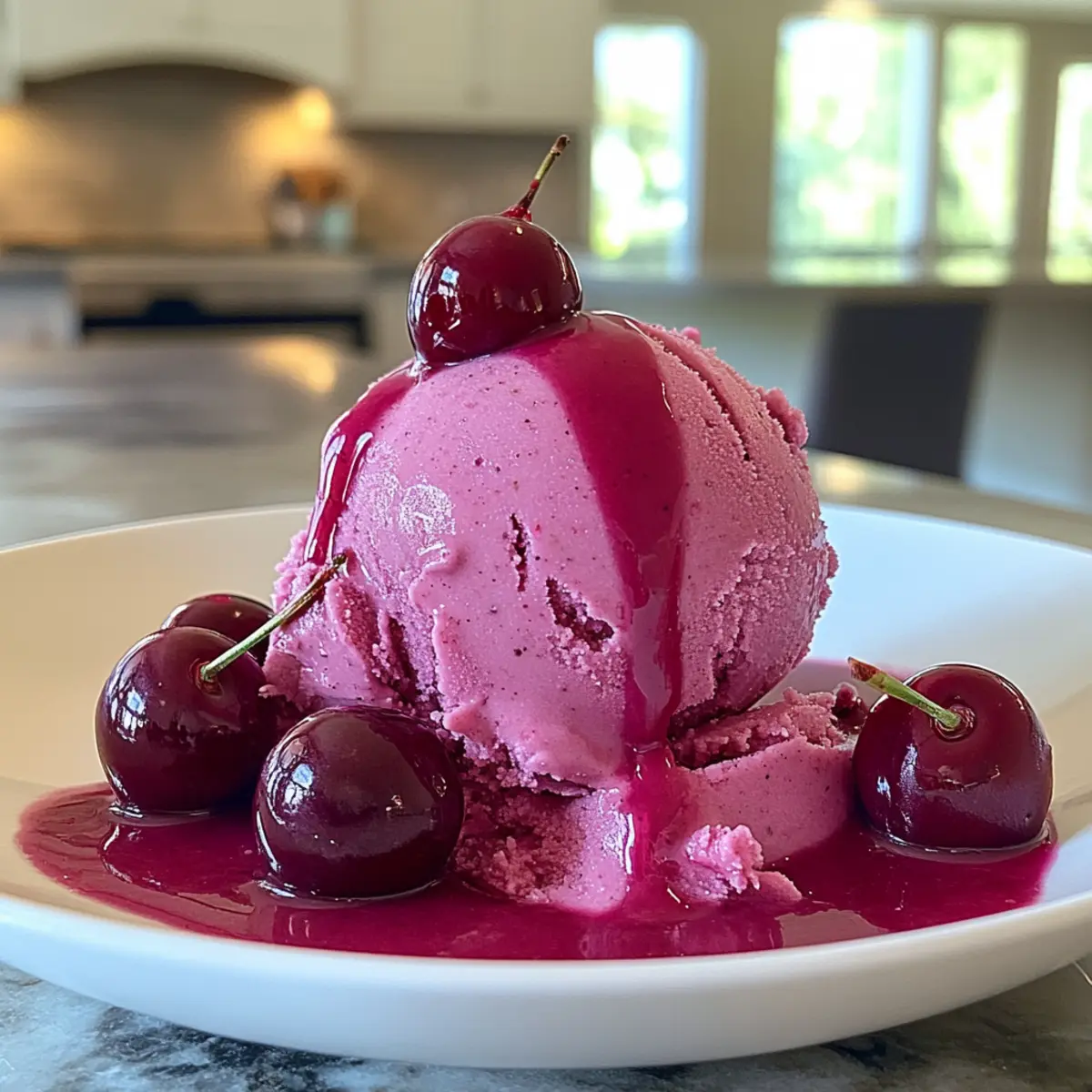 Refreshing Homemade Cherry Limeade Sorbet