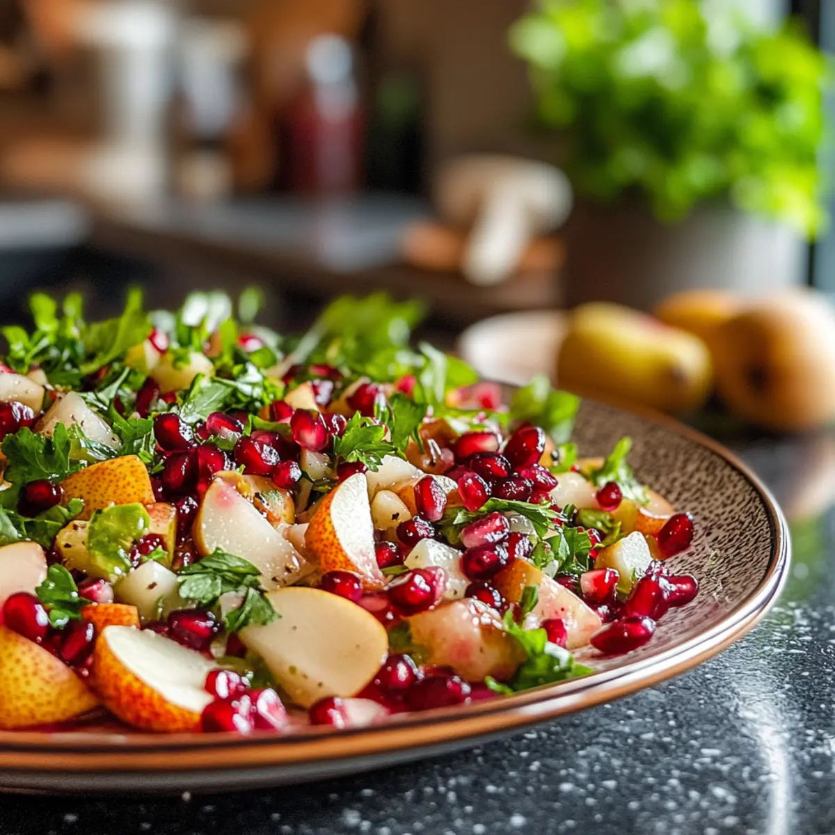Irresistible Fresh Pomegranate and Pear Salad