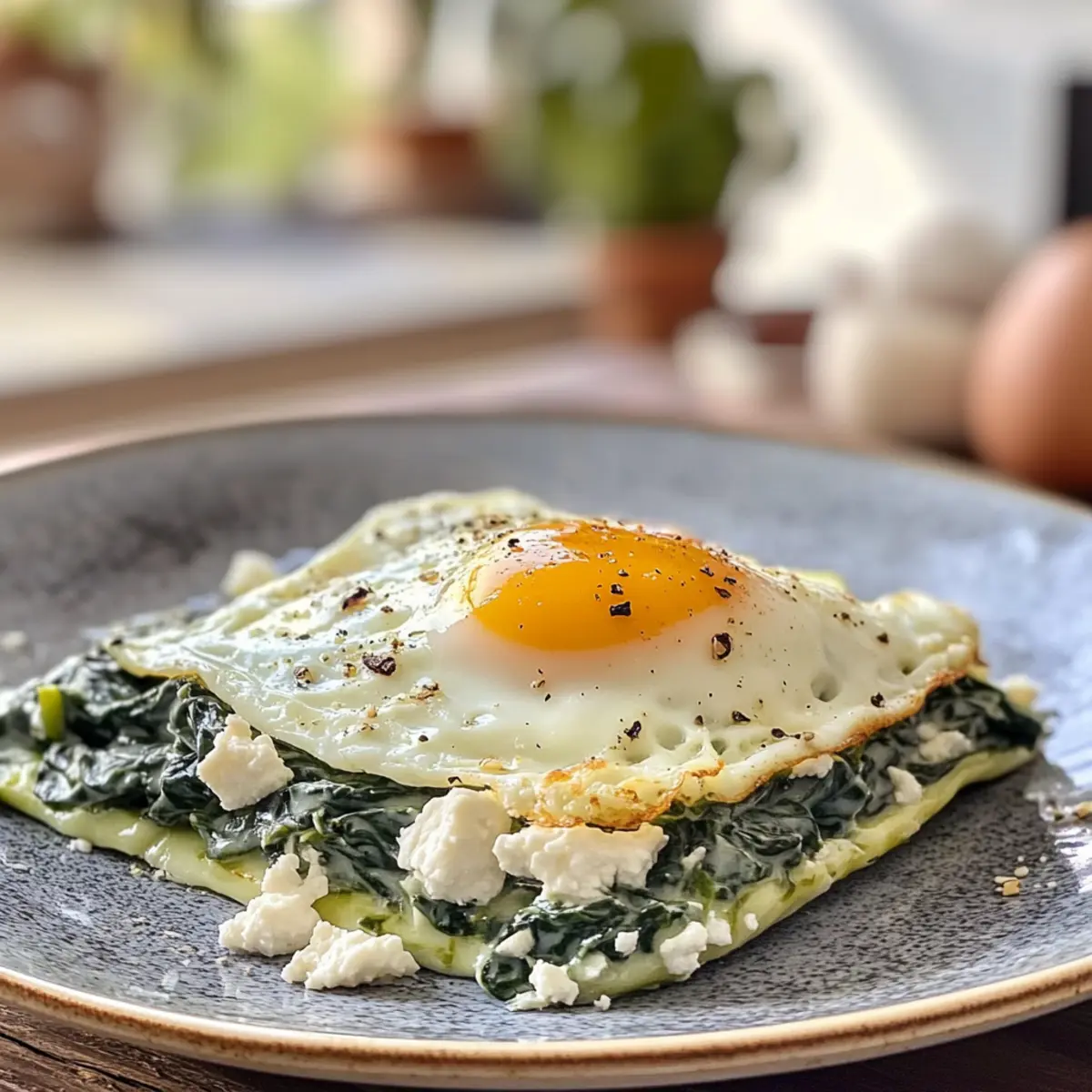 Irresistible Creamy Spinach Recipe with Eggs and Feta Cheese