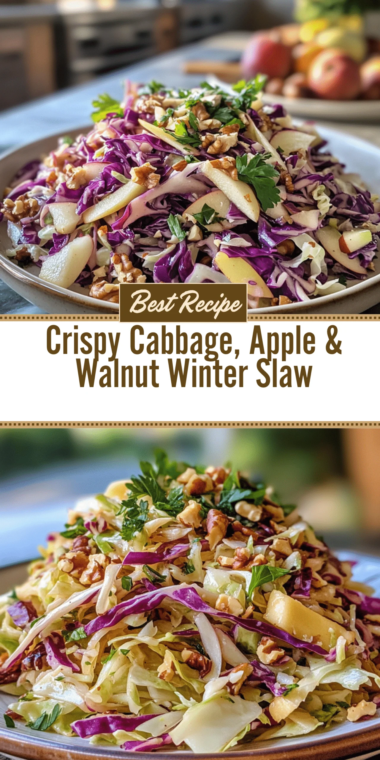Crispy Cabbage, Apple & Walnut Winter Slaw