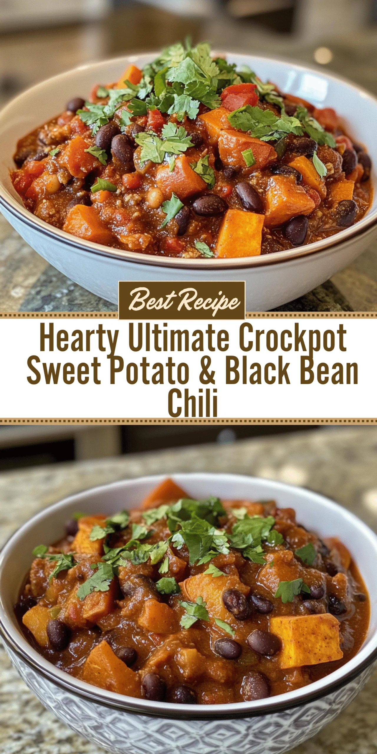 Hearty Ultimate Crockpot Sweet Potato & Black Bean Chili