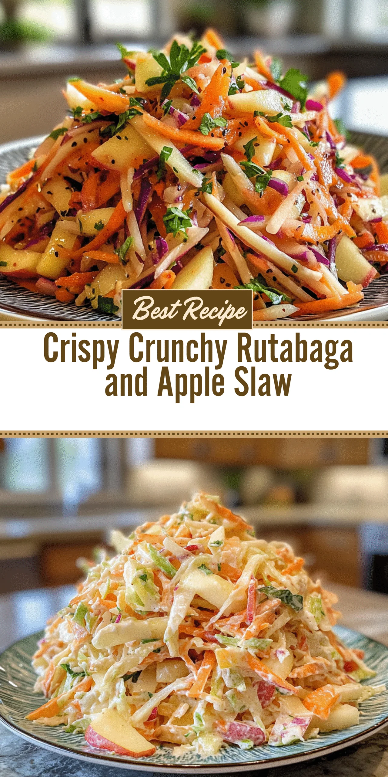 Crispy Crunchy Rutabaga and Apple Slaw