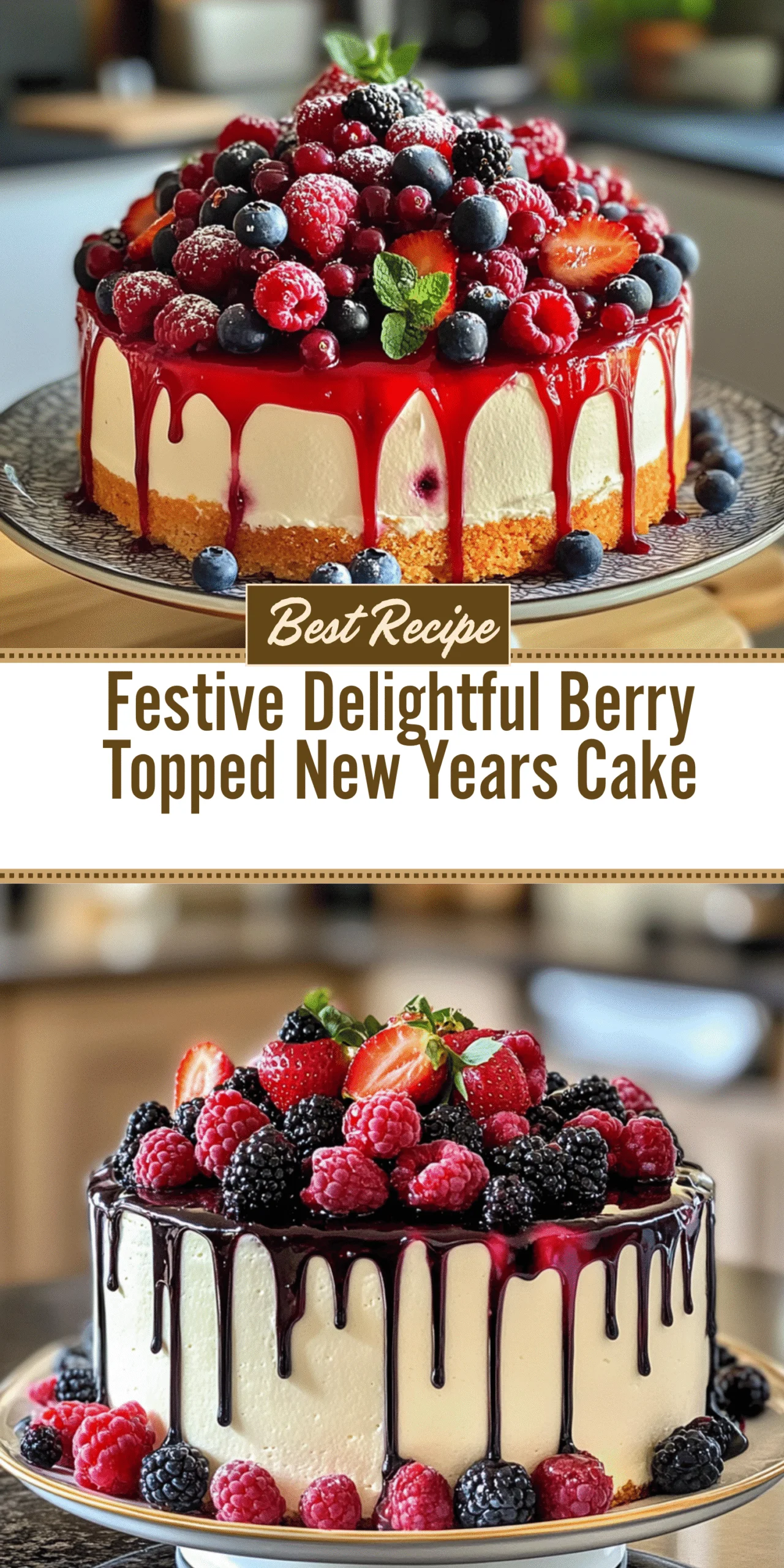 Festive Delightful Berry Topped New Years Cake