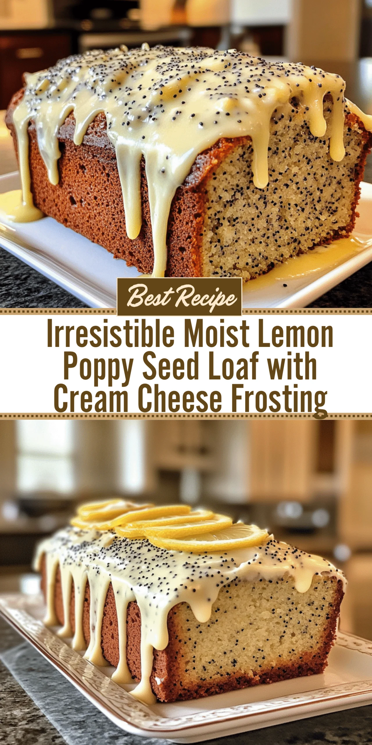 Irresistible Moist Lemon Poppy Seed Loaf with Cream Cheese Frosting
