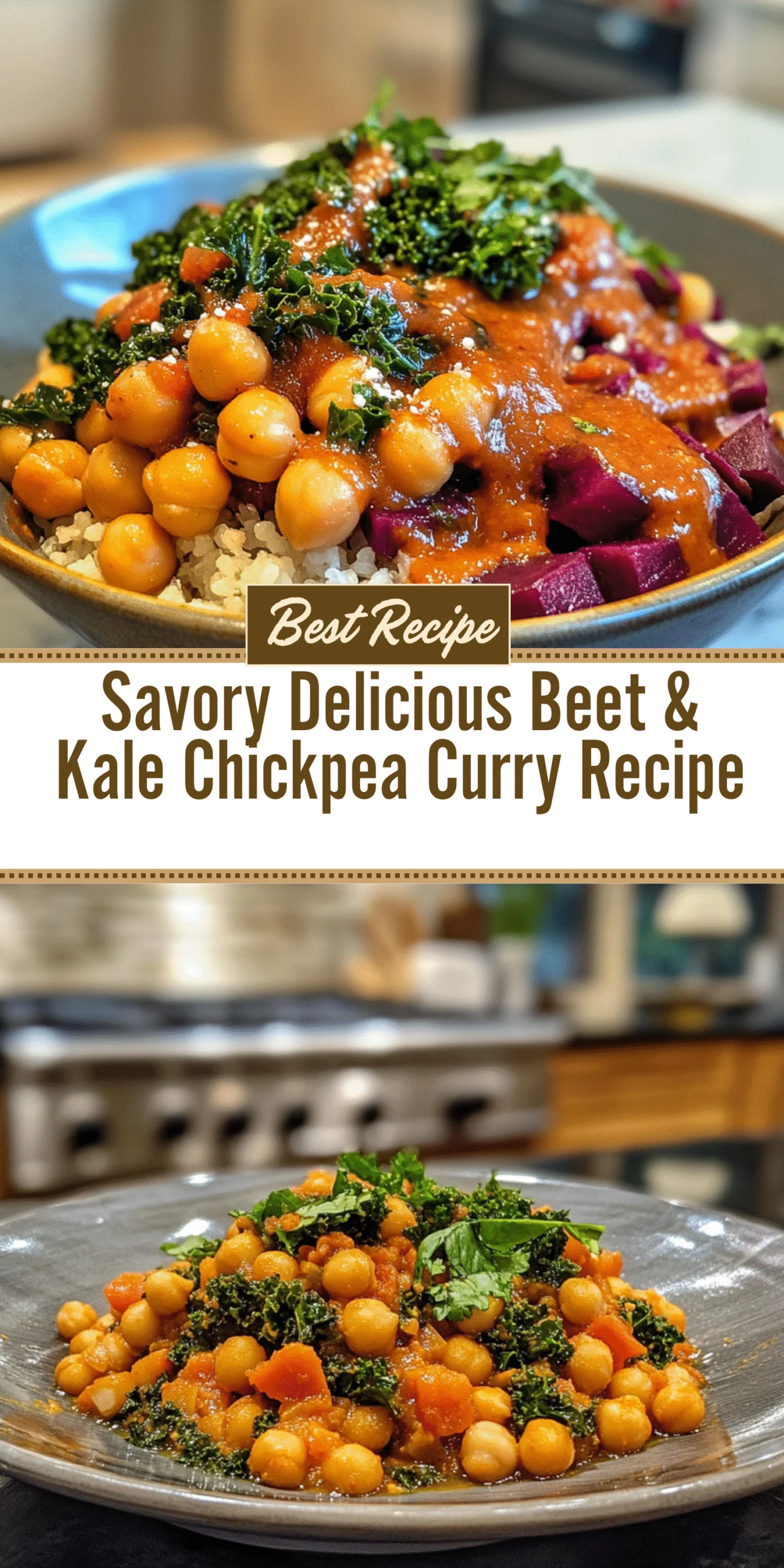 Savory Delicious Beet & Kale Chickpea Curry Recipe