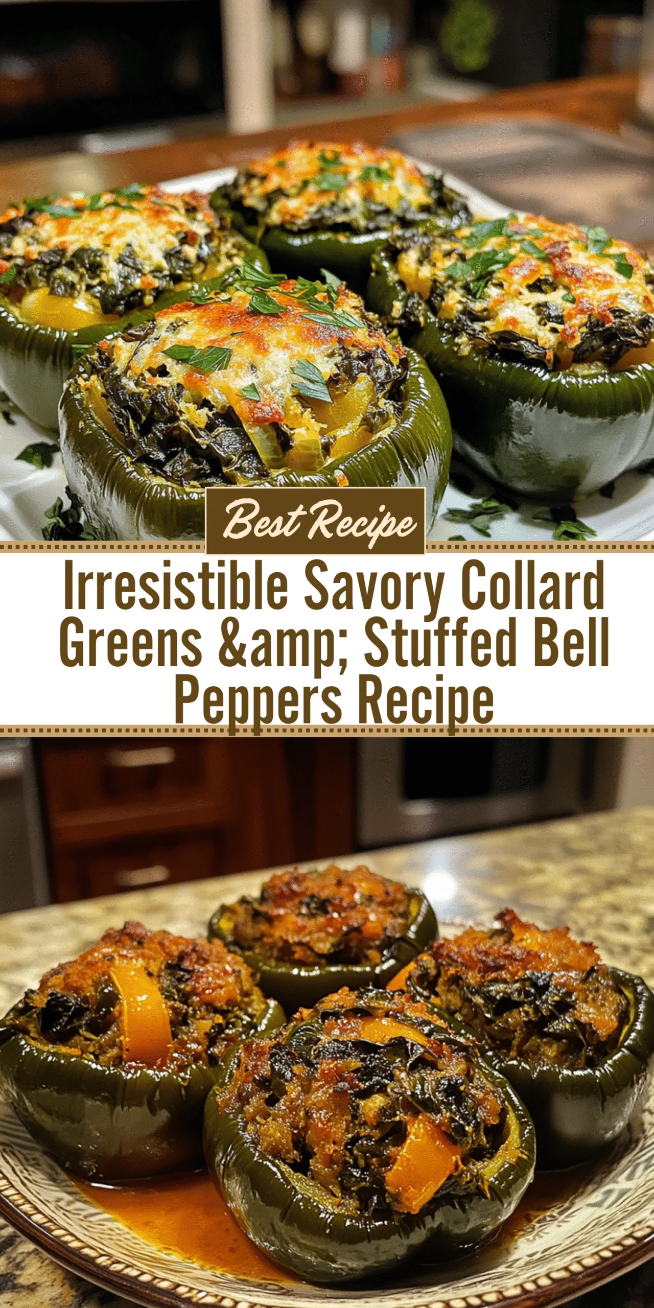 Irresistible Savory Collard Greens & Stuffed Bell Peppers Recipe