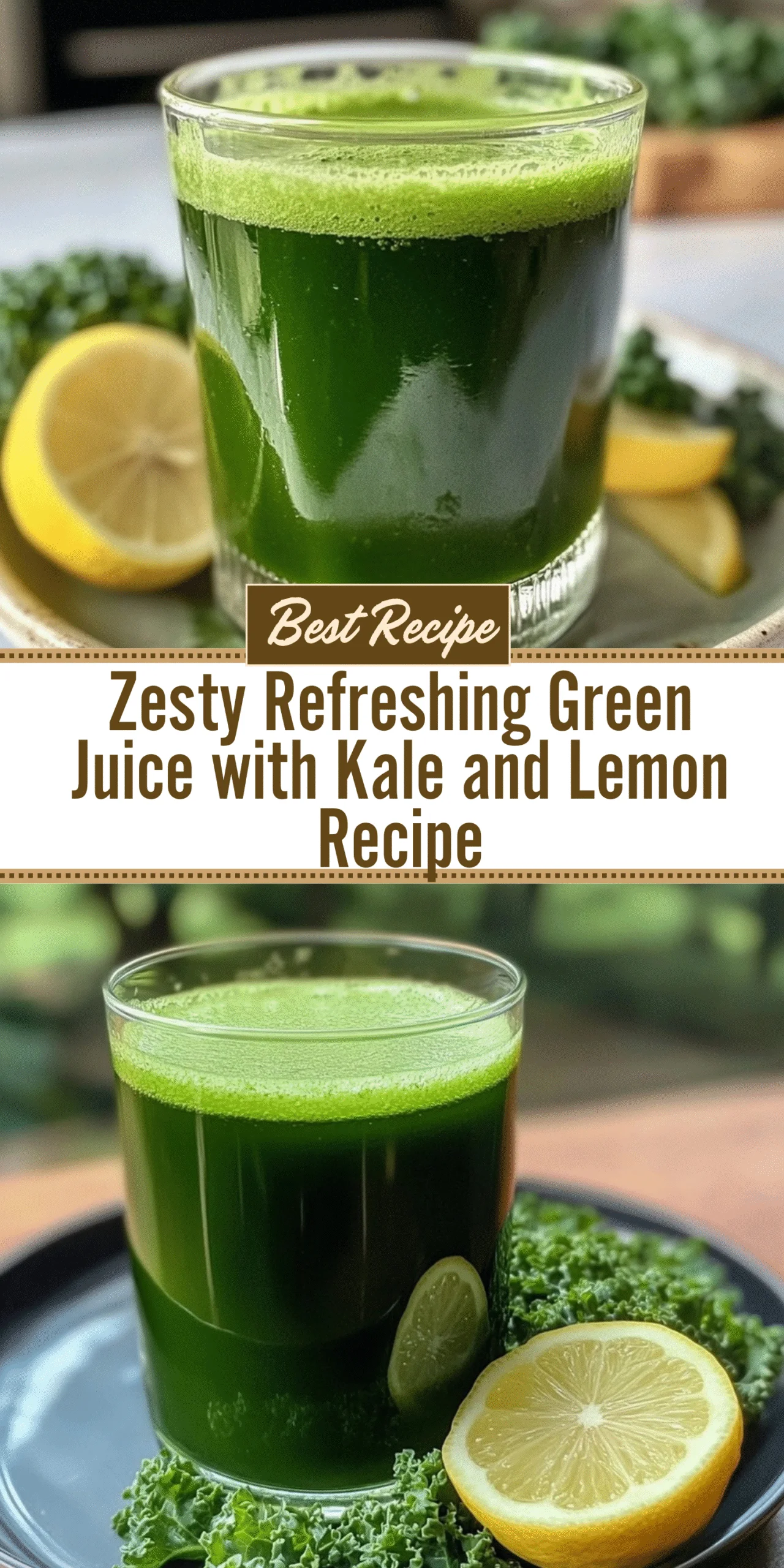 Zesty Refreshing Green Juice with Kale and Lemon Recipe