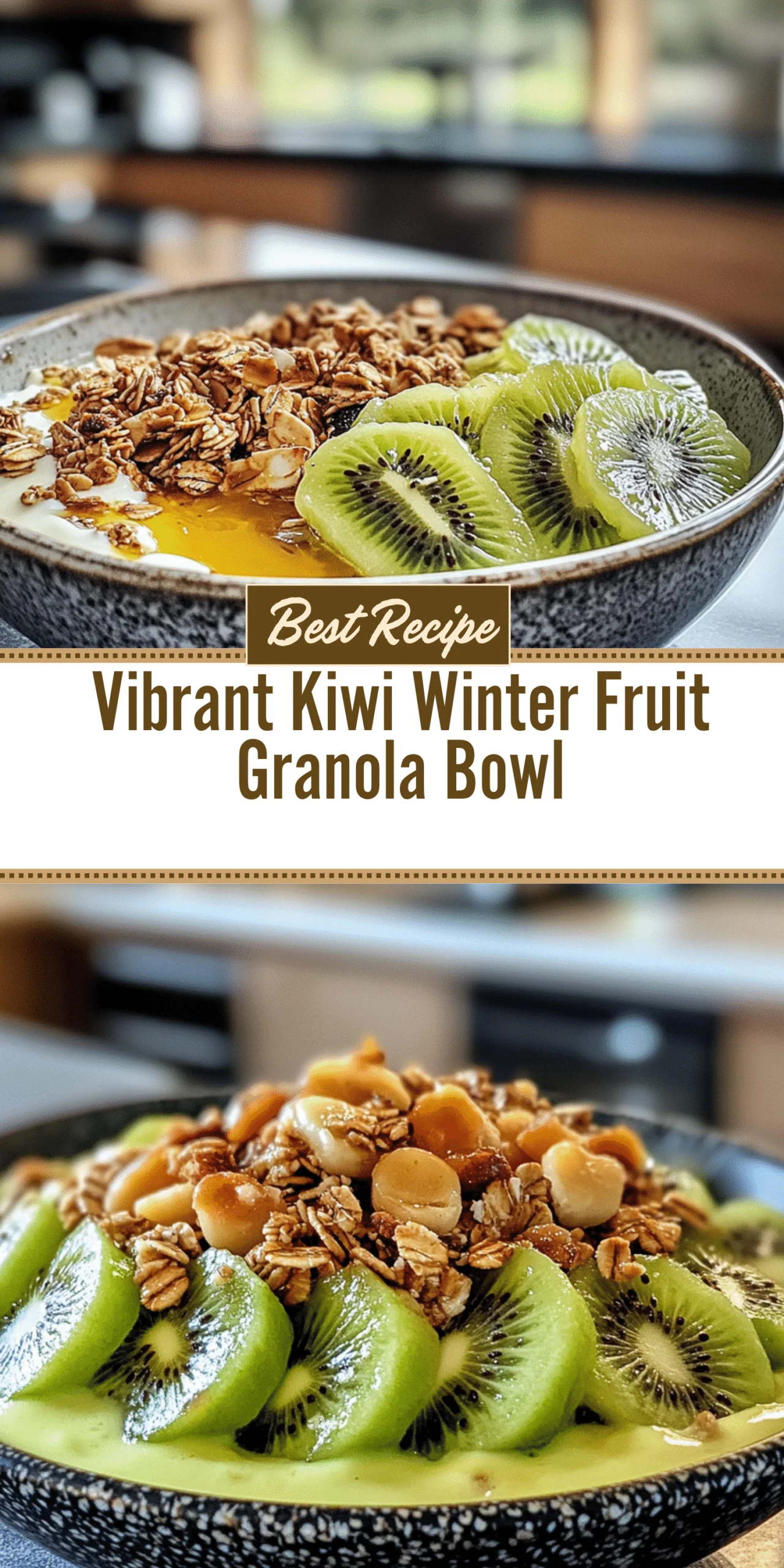 Vibrant Kiwi Winter Fruit Granola Bowl