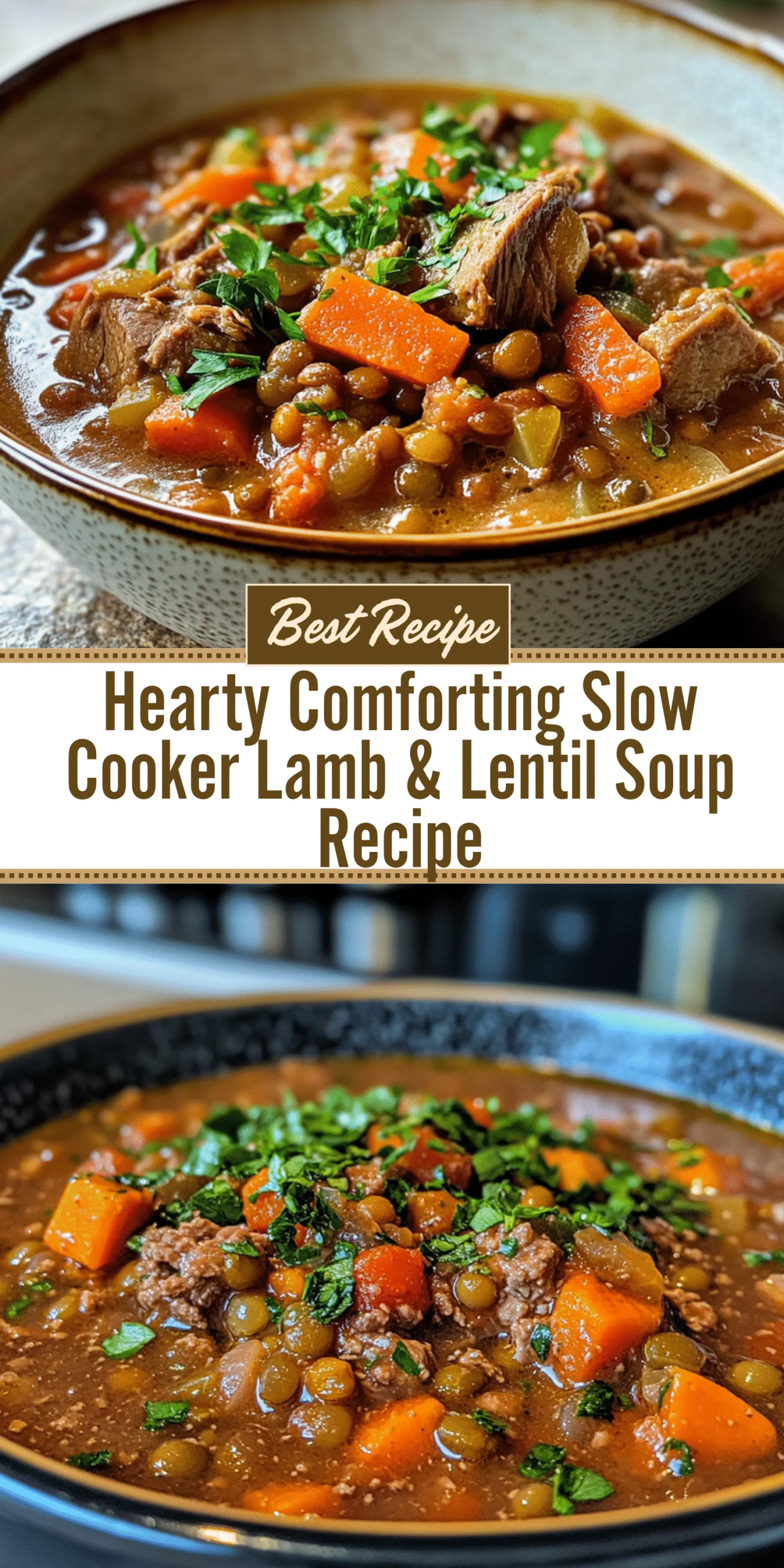 Hearty Comforting Slow Cooker Lamb & Lentil Soup Recipe