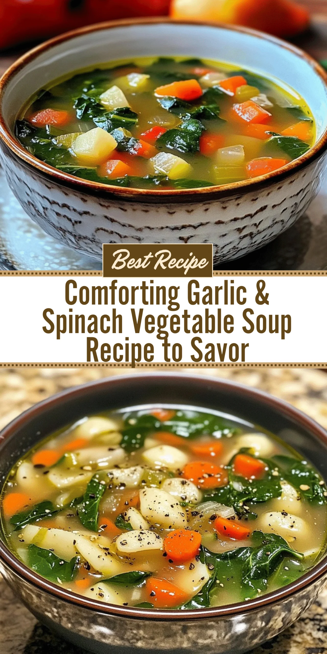 Comforting Garlic & Spinach Vegetable Soup Recipe to Savor