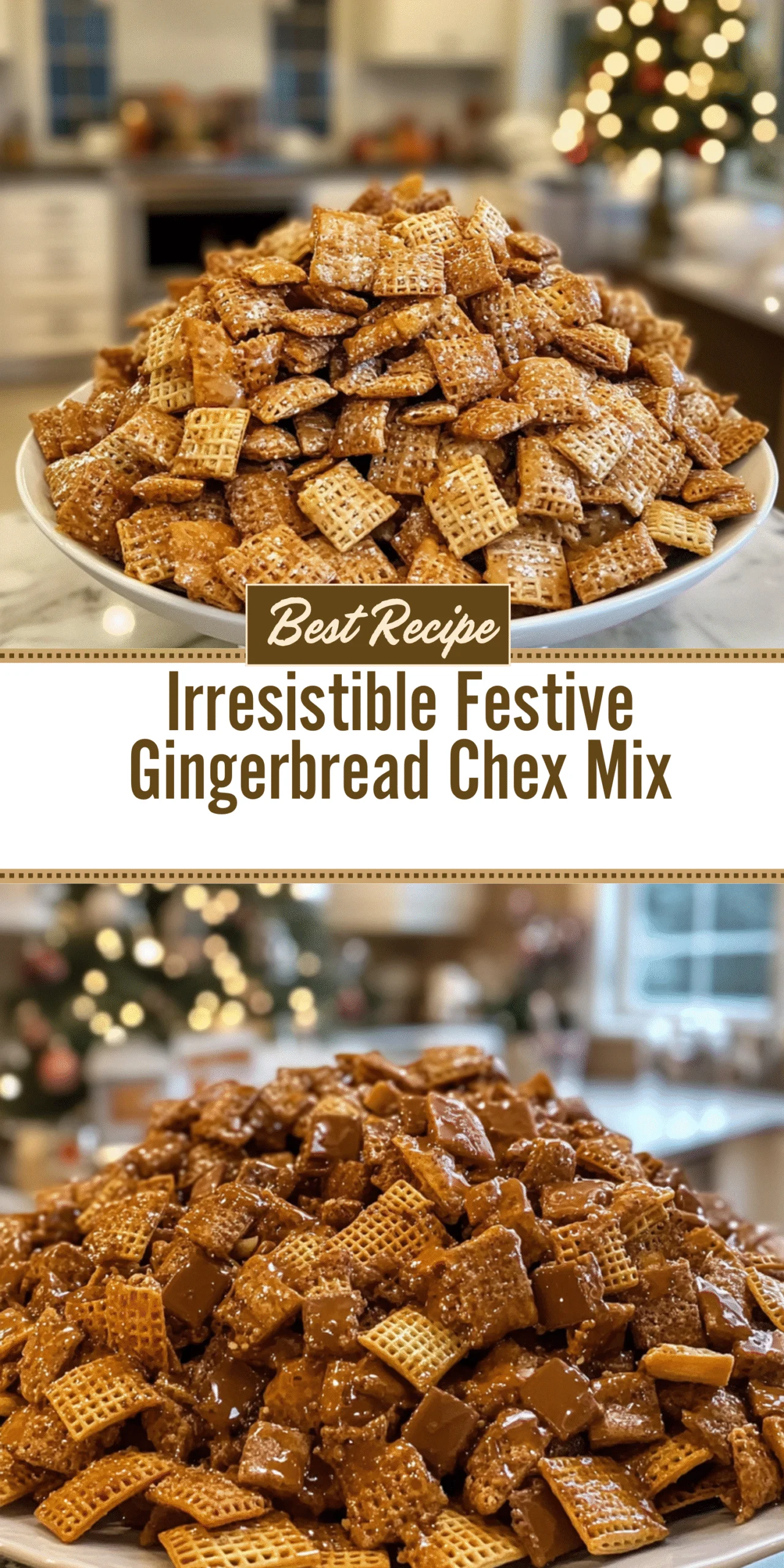 Irresistible Festive Gingerbread Chex Mix