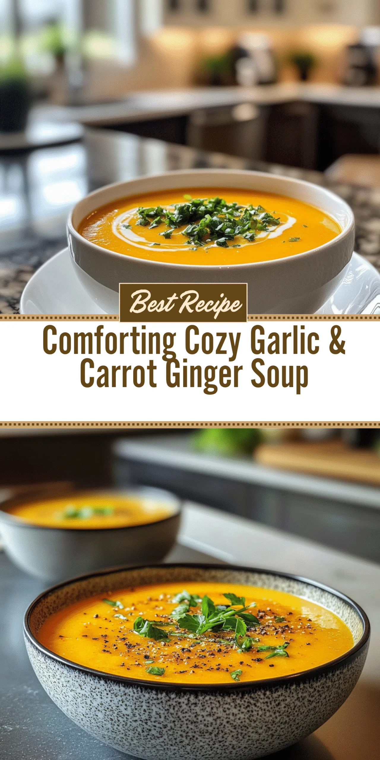 Comforting Cozy Garlic & Carrot Ginger Soup