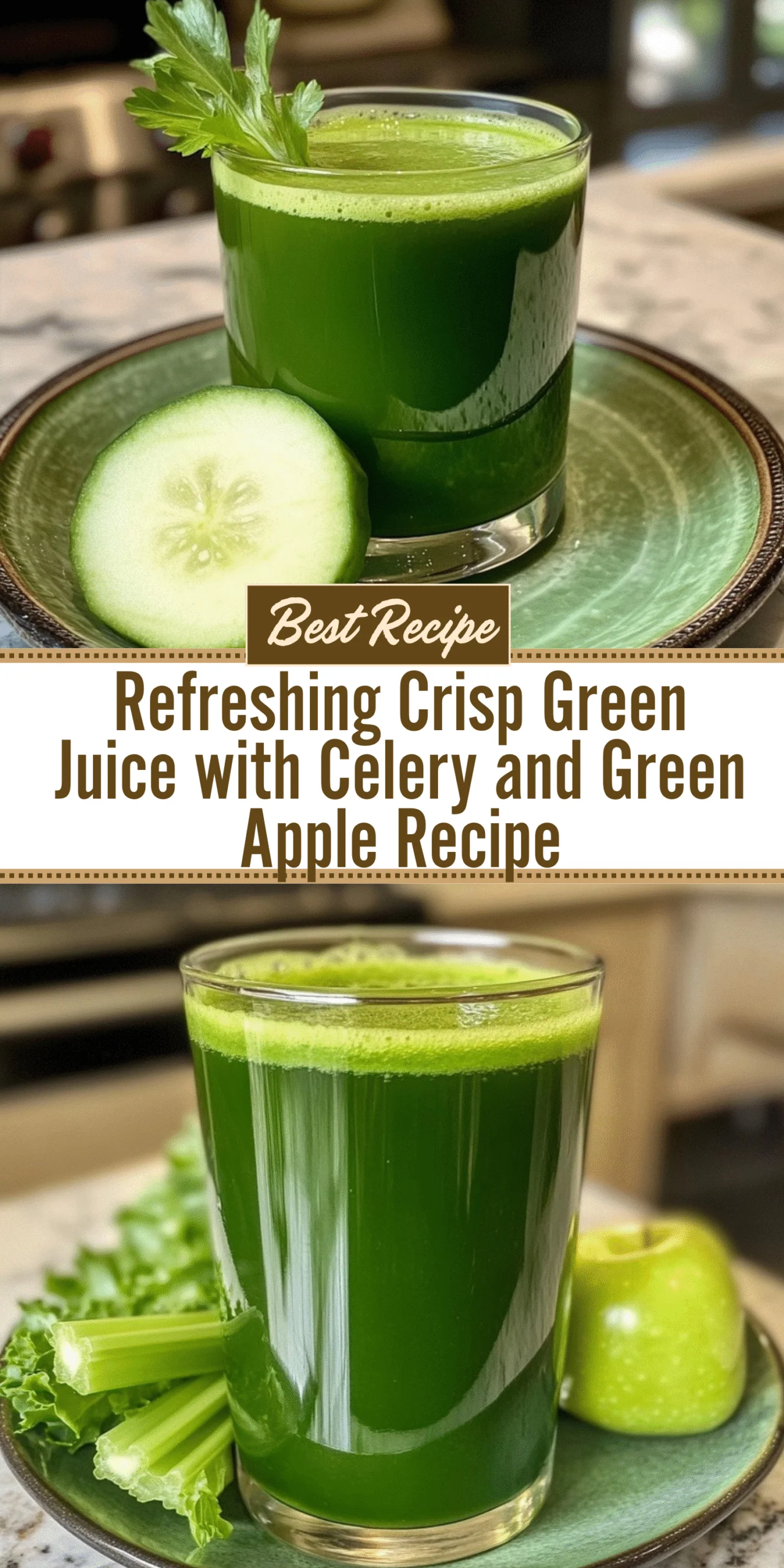Refreshing Crisp Green Juice with Celery and Green Apple Recipe