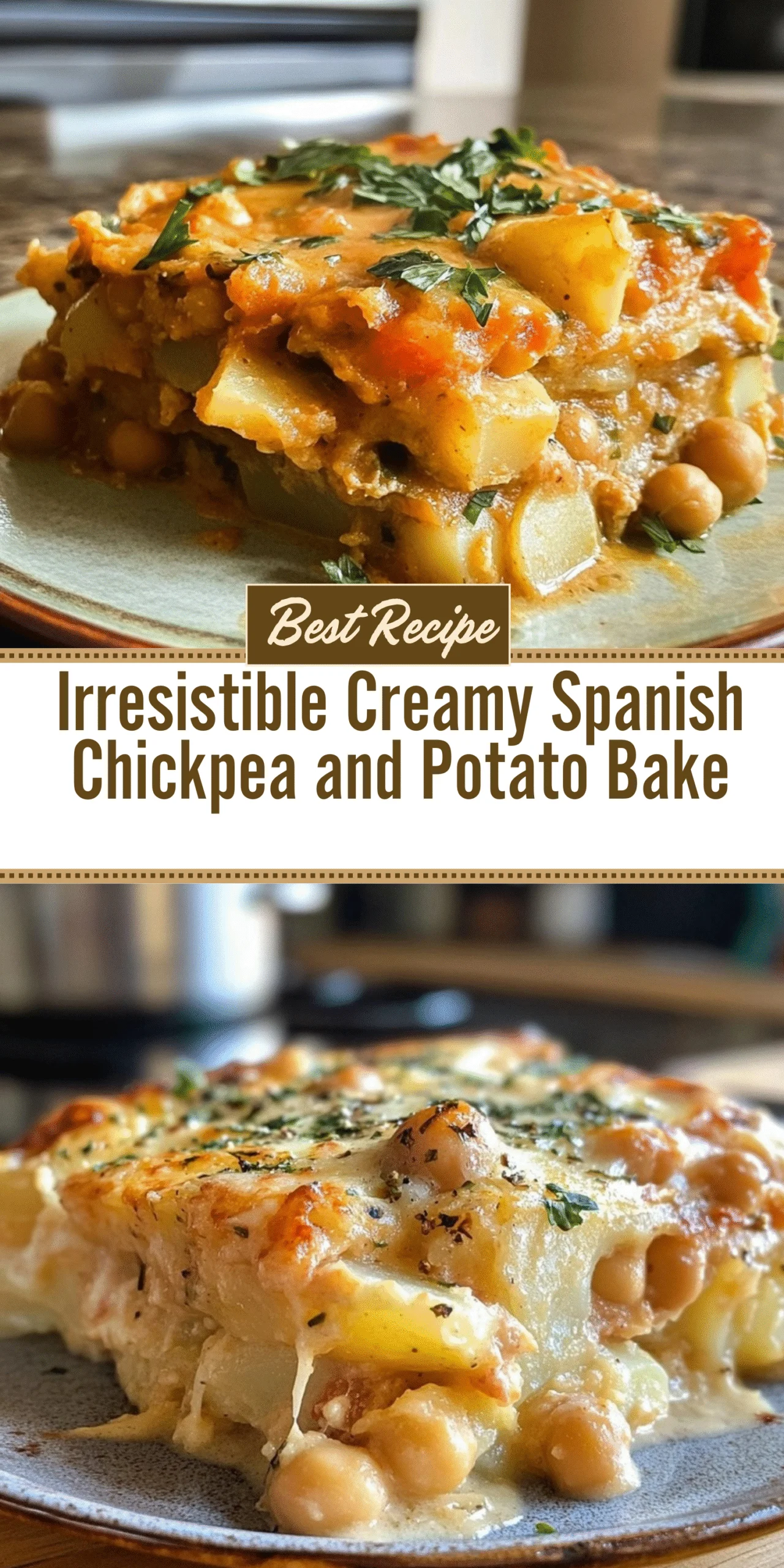 Irresistible Creamy Spanish Chickpea and Potato Bake