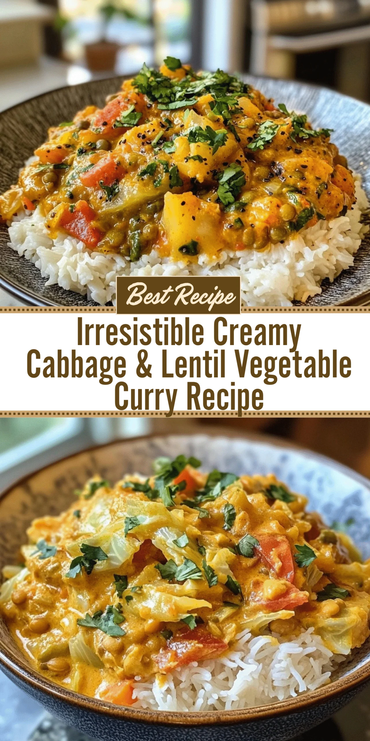 Irresistible Creamy Cabbage & Lentil Vegetable Curry Recipe