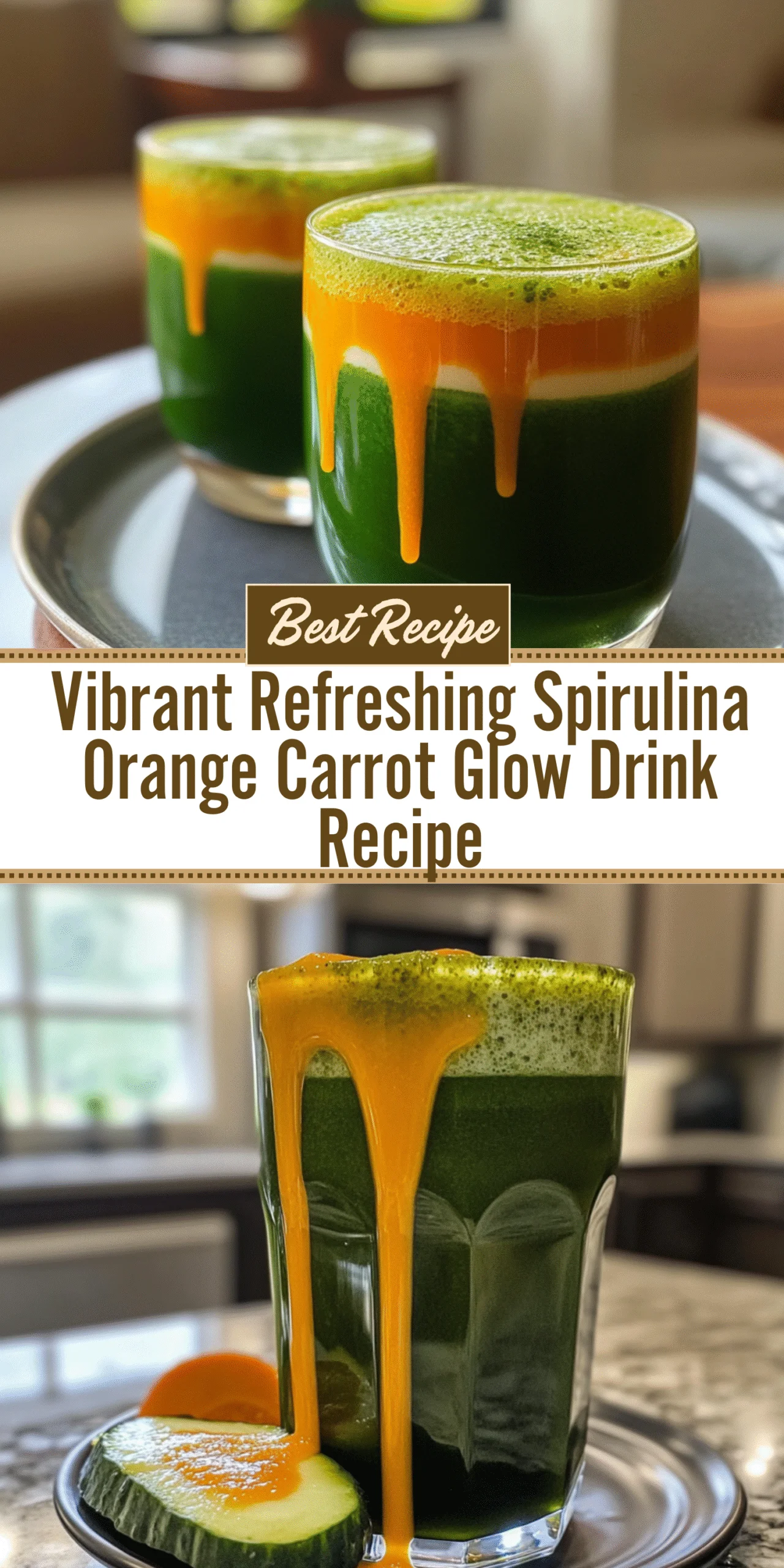 Vibrant Refreshing Spirulina Orange Carrot Glow Drink Recipe